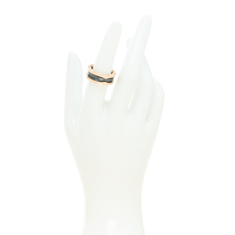 18K Rose Gold Black Ceramic B.Zero1 Two-Band Ring 53 6.25