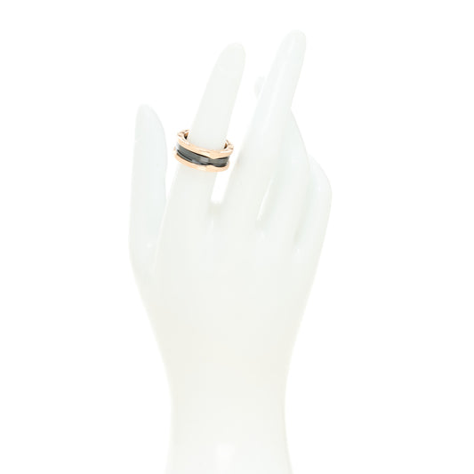 18K Rose Gold Black Ceramic B.Zero1 Two-Band Ring 53 6.25