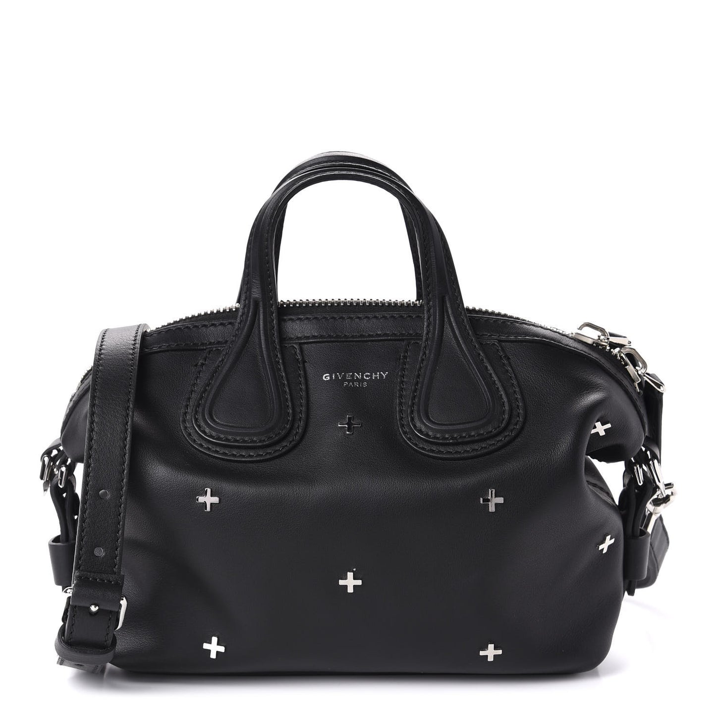 Waxed Calfskin Micro Metal Cross Nightingale Black