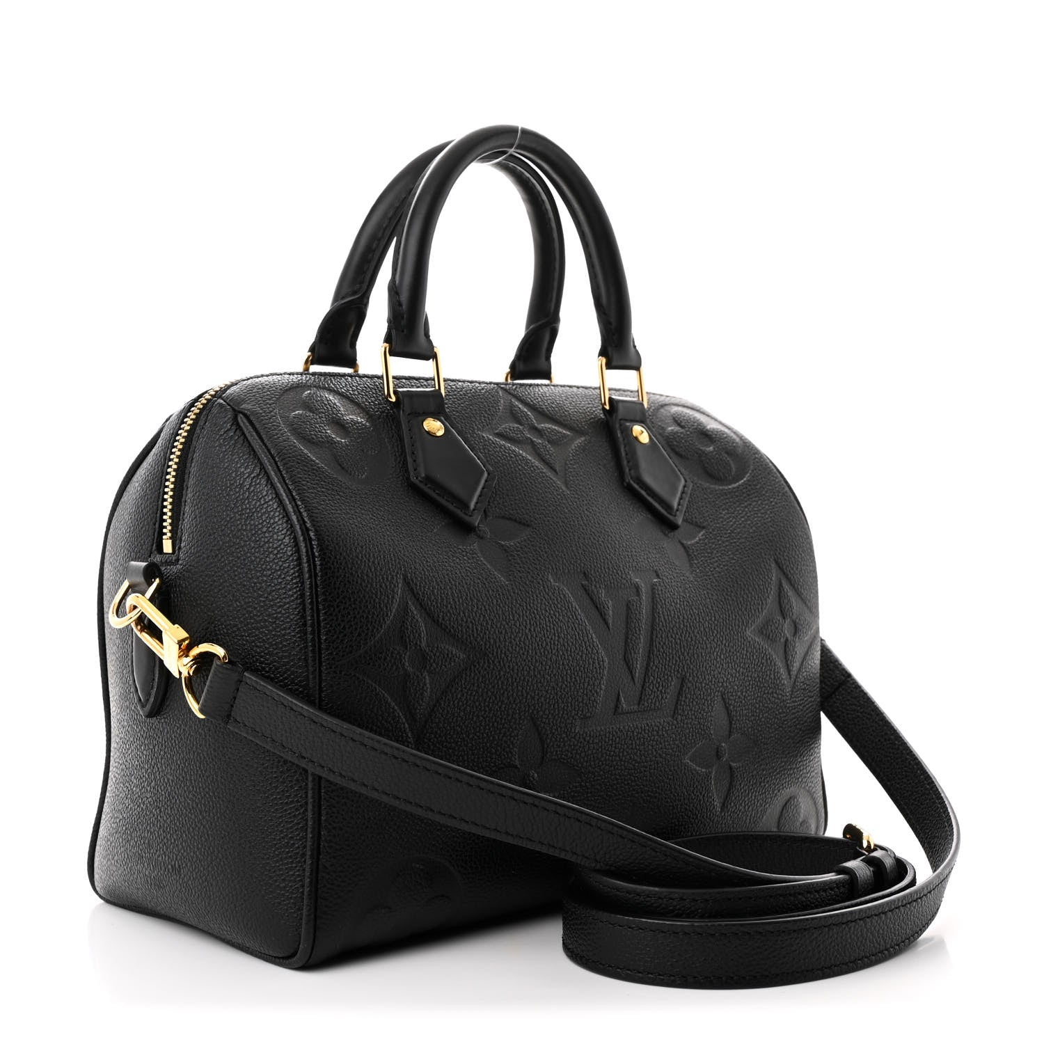 Louis Vuitton Empreinte Monogram Giant Speedy Bandouliere 25 Black 3 of 9