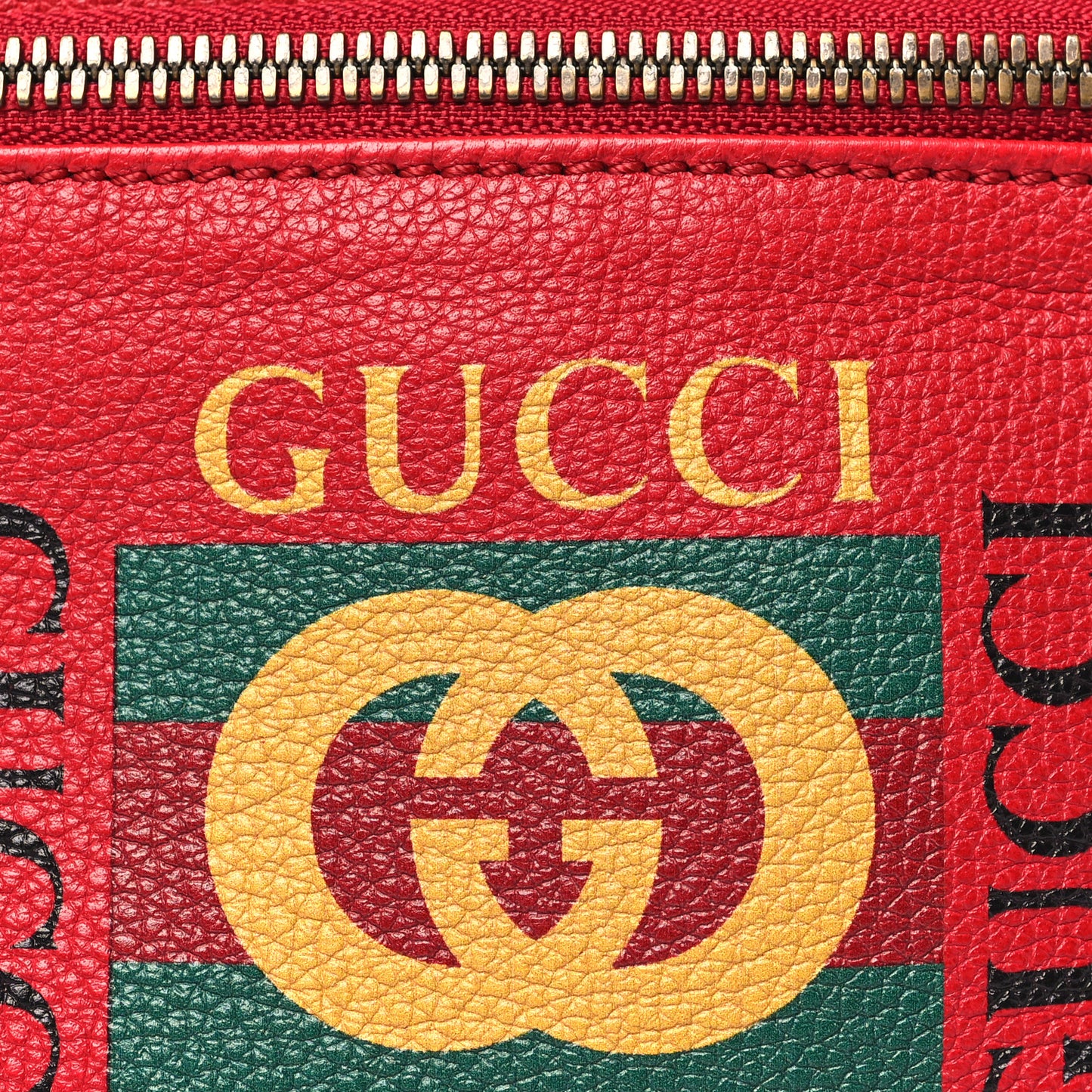 Grained Calfskin Logo Belt Bag Hibiscus Red