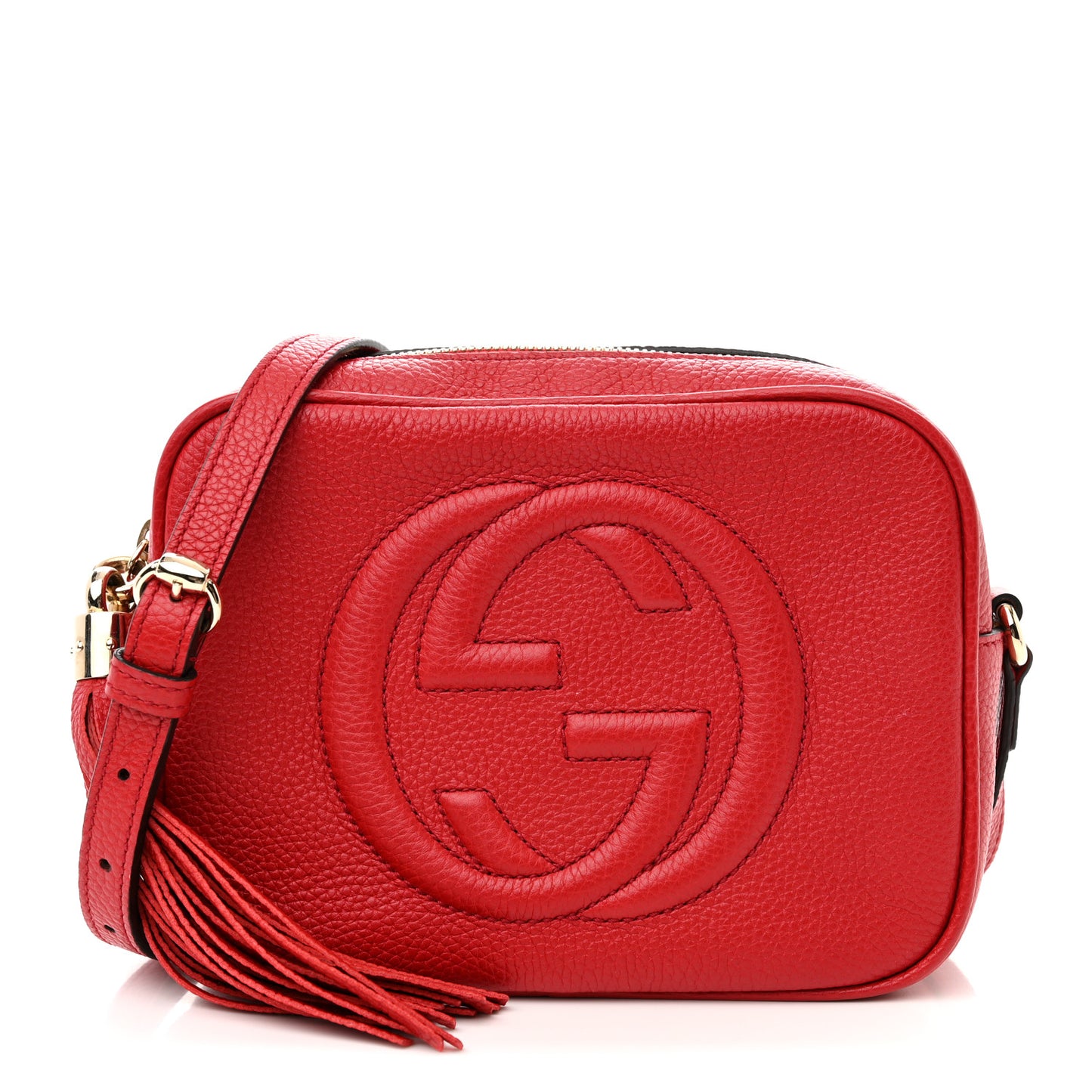 Pebbled Calfskin Small Soho Disco Bag Tabasco Red