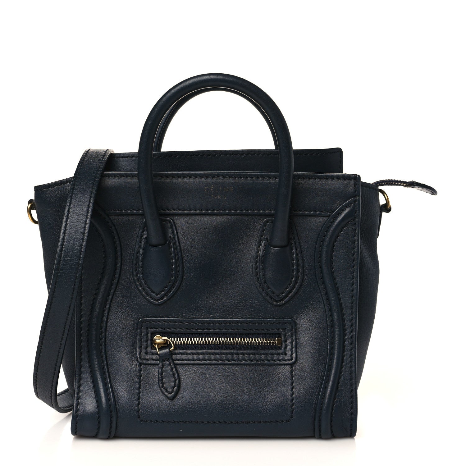 Celine Smooth Calfskin Nano Luggage Ink 1 of 8