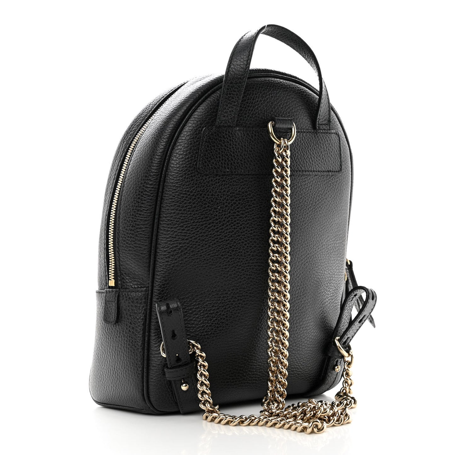 Pebbled Calfskin Soho Chain Backpack Black