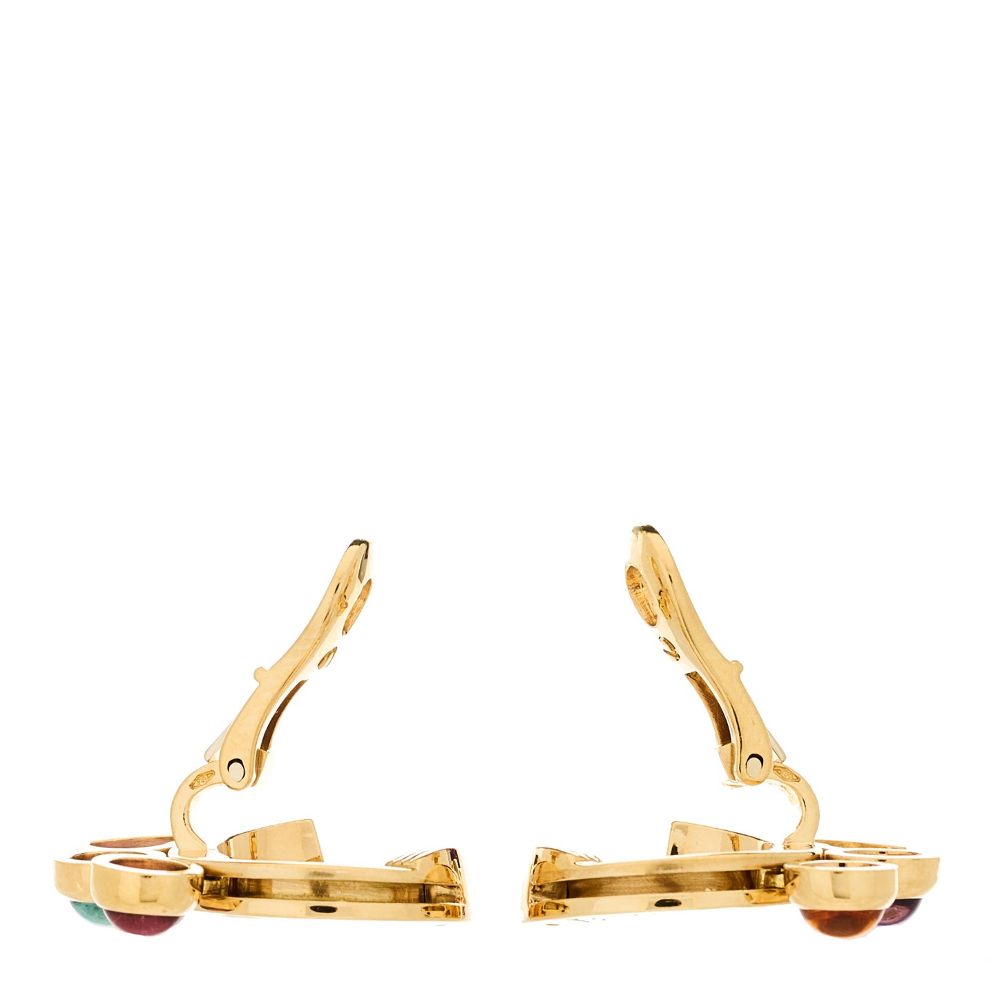 18K Yellow Gold Pink Tourmaline Blue Topaz Amethyst Citrine Peridot Allegra Earrings