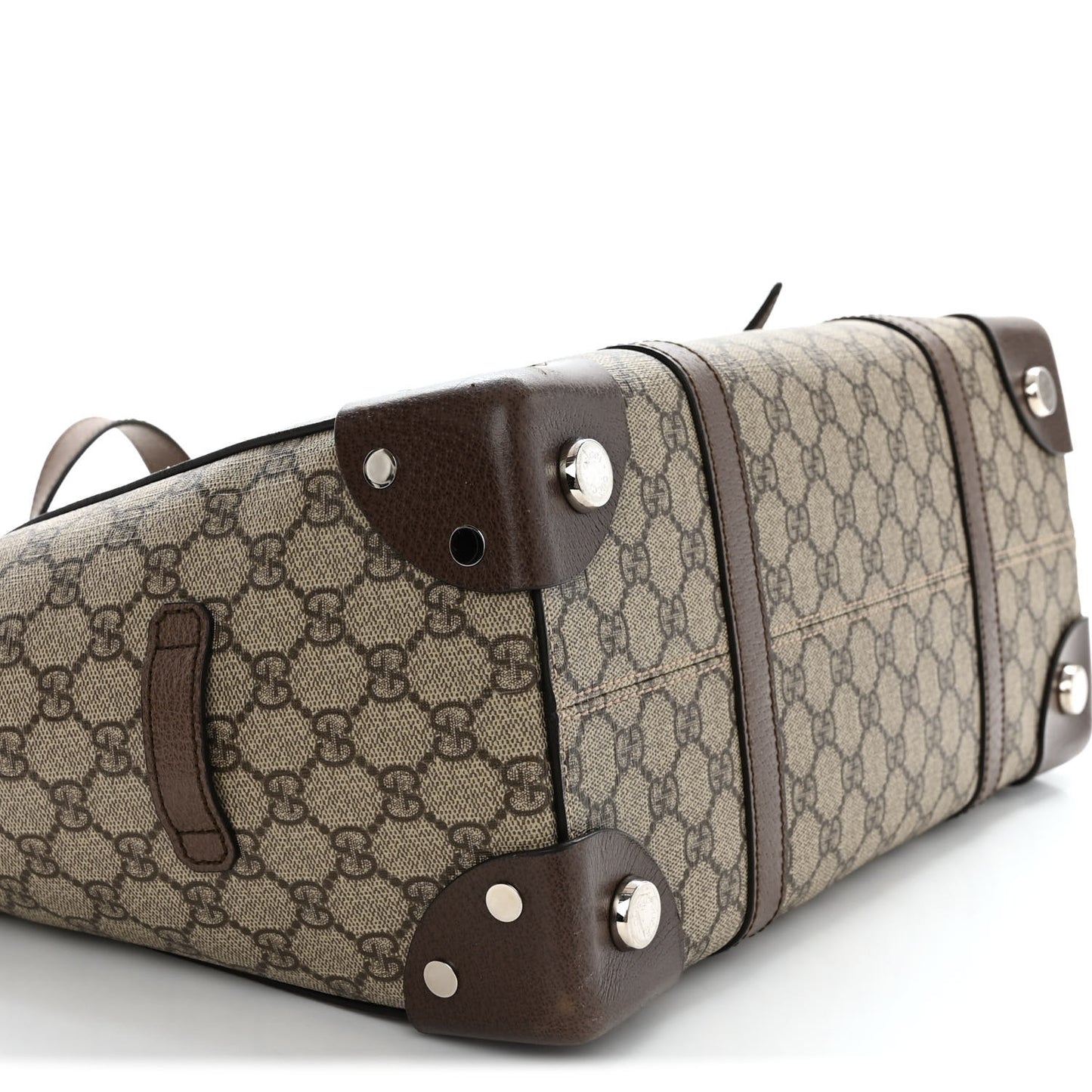 GG Supreme Monogram Textured Dollar Calfskin Medium Detail Tote Beige Ebony New Acero