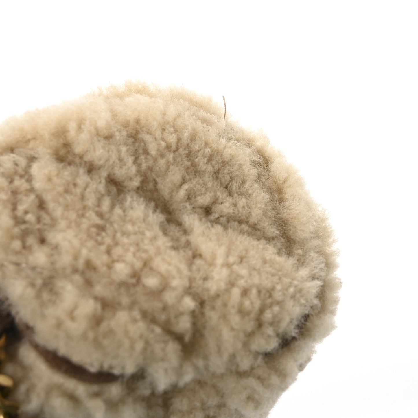 Shearling Monogram Mini Sade Tube Bag Natural