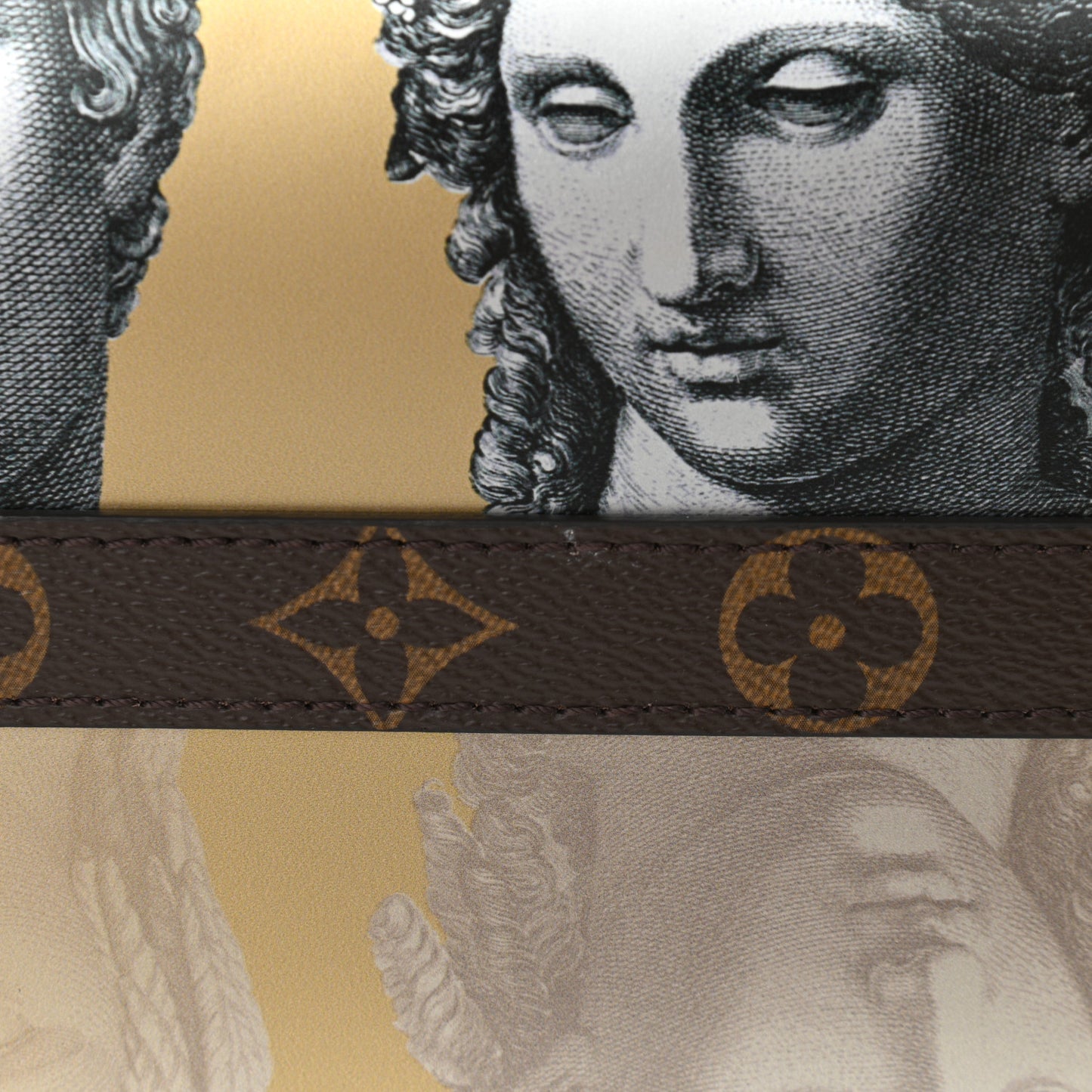 X FORNASETTI Calfskin Fornasetti Speedy Bandouliere 25 Gold