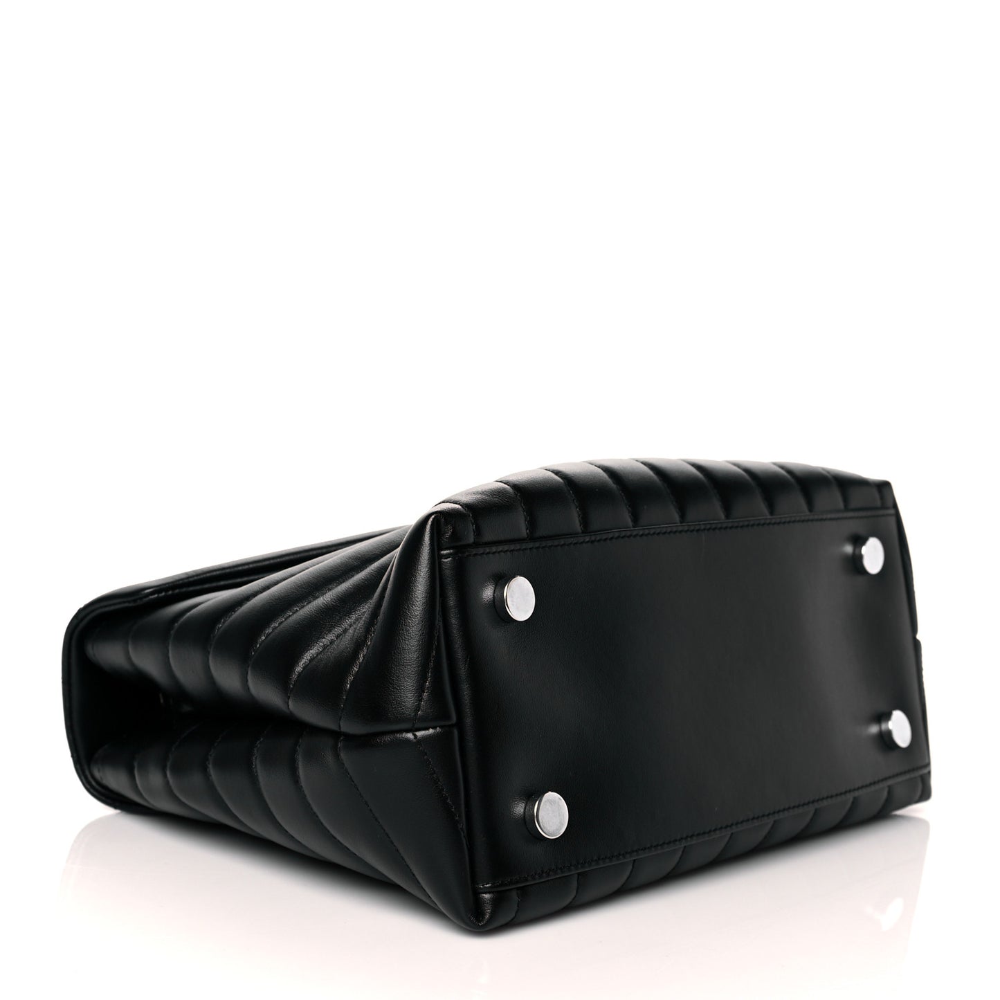 Calfskin Y Quilted Monogram Medium Loulou Satchel Black