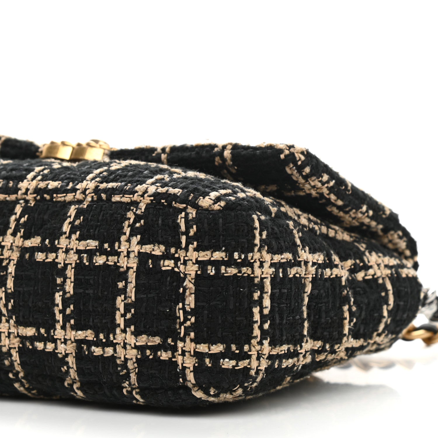 Chanel Tweed Quilted Medium Chanel 19 Flap Black Beige 10 of 11