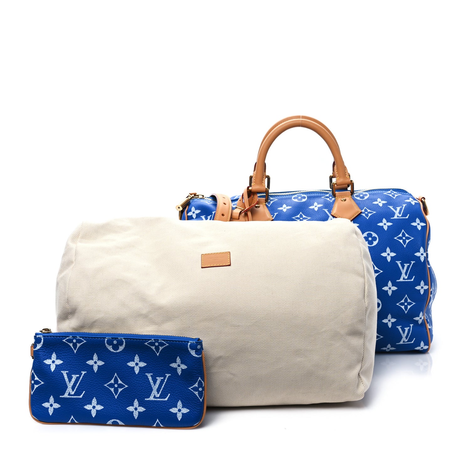 Calfskin Monogram Speedy P9 Bandouliere 40 Blue