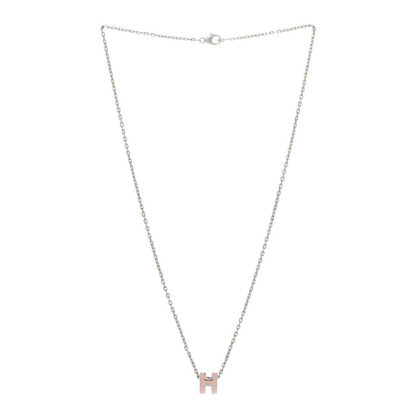 Palladium Mini Pop H Pendant Necklace Rose Dragee