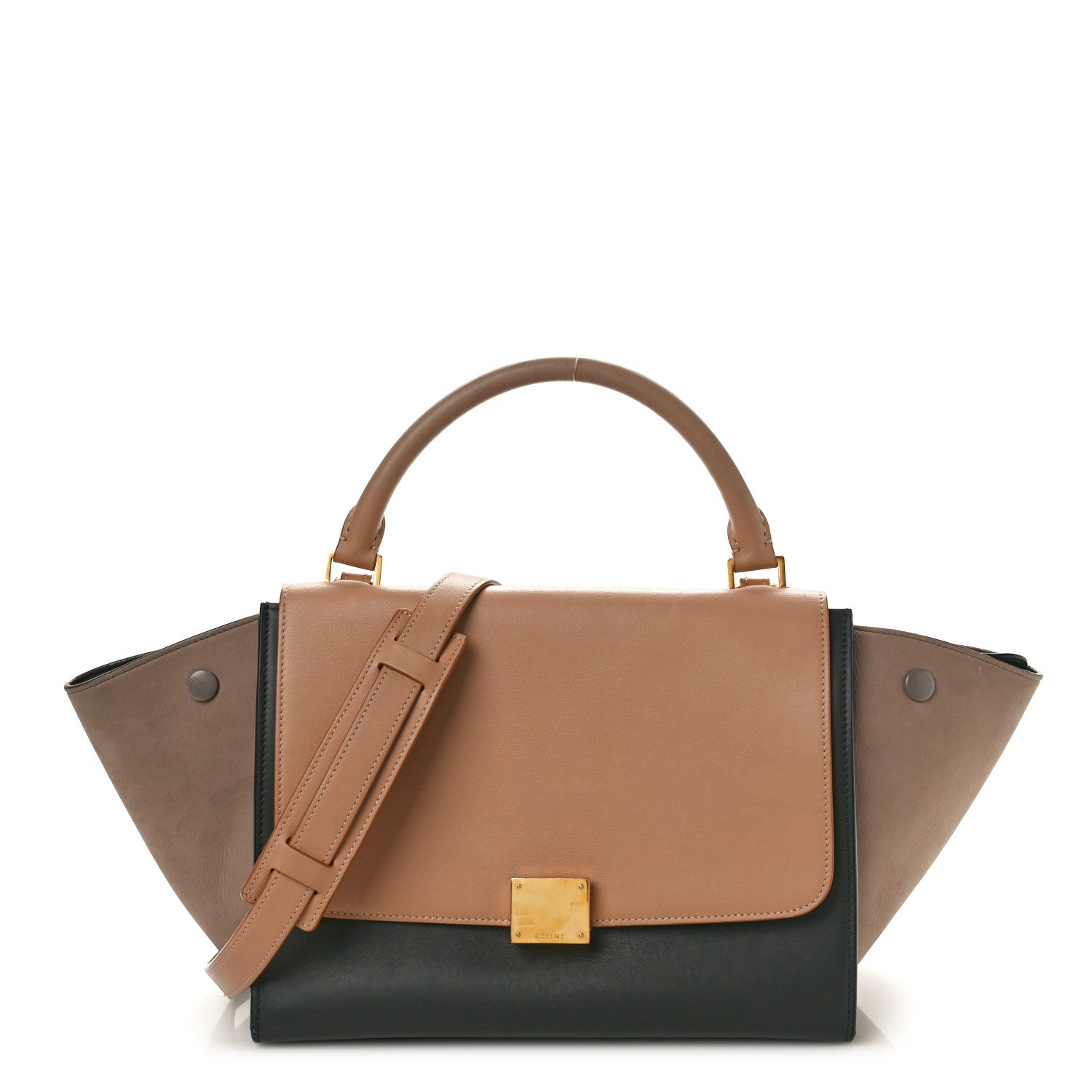 Celine Smooth Calfskin Medium Tri-Color Trapeze Nude 1 of 14