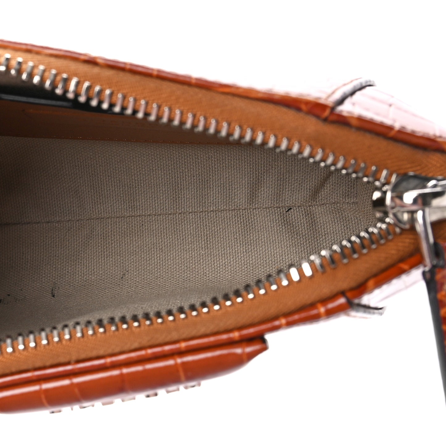 Calfskin Crocodile Embossed Nano Antigona Tan