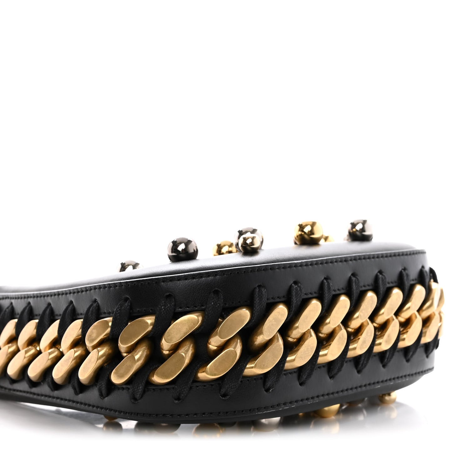 Eco Alter Nappa Mini Chunky Studs Frayme Shoulder Bag Black