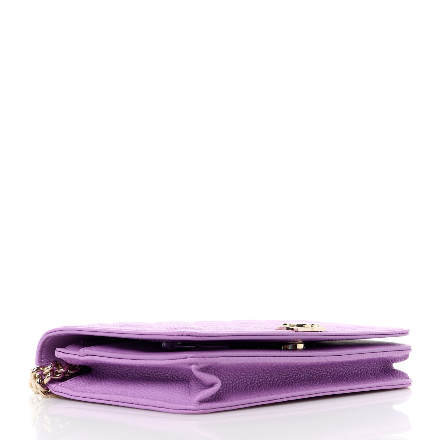 Caviar Quilted Boy Wallet On Chain WOC Purple