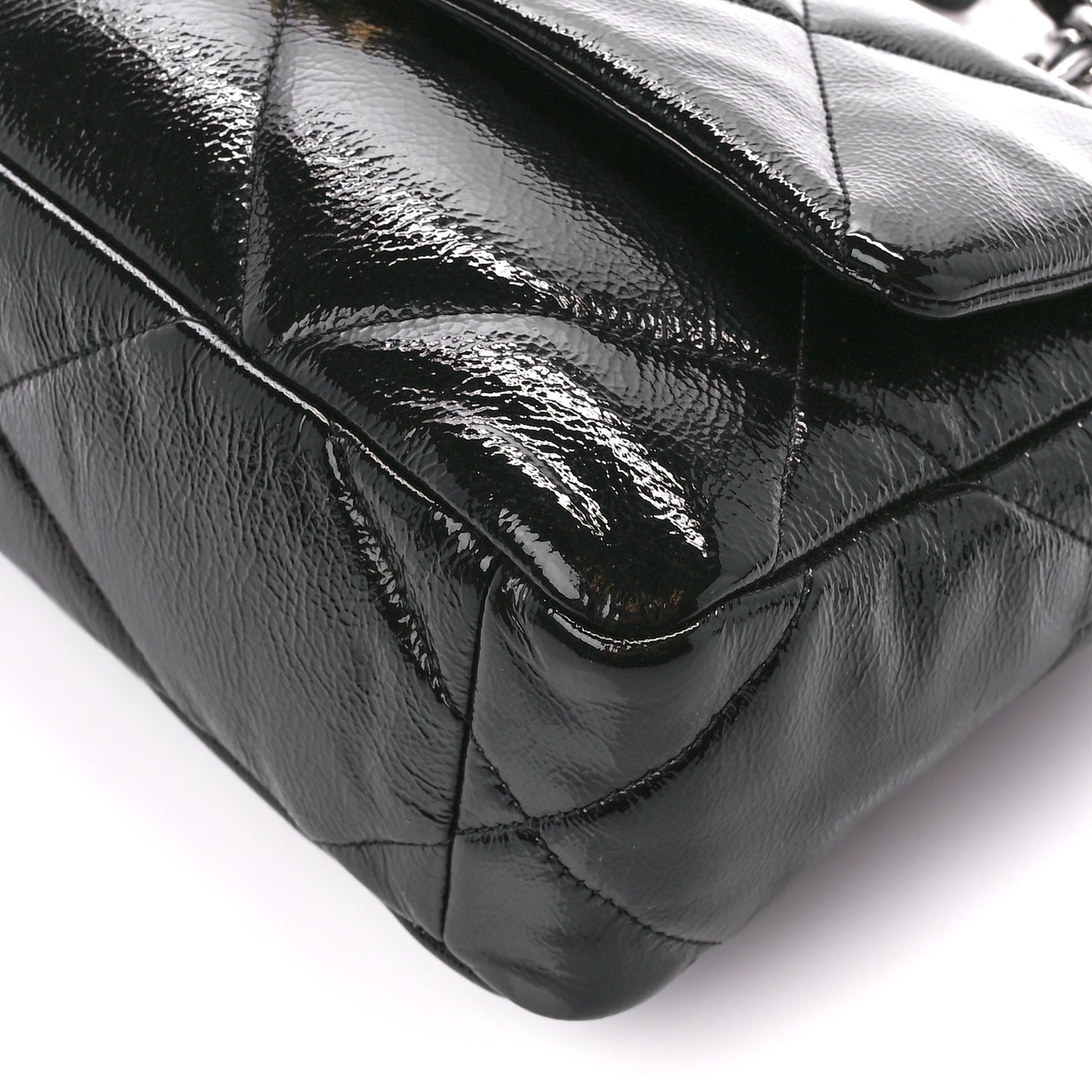 Shiny Crumpled Calfskin Quilted Medium Chanel 19 Flap Black