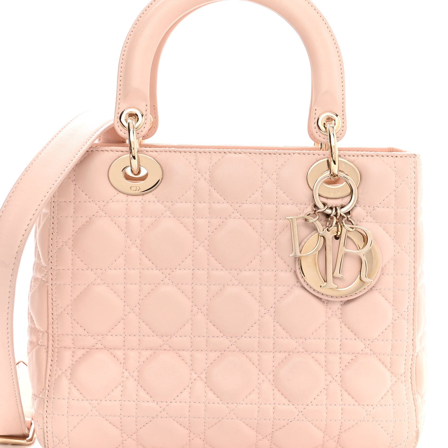Lambskin Cannage Medium Lady Dior Light Pink