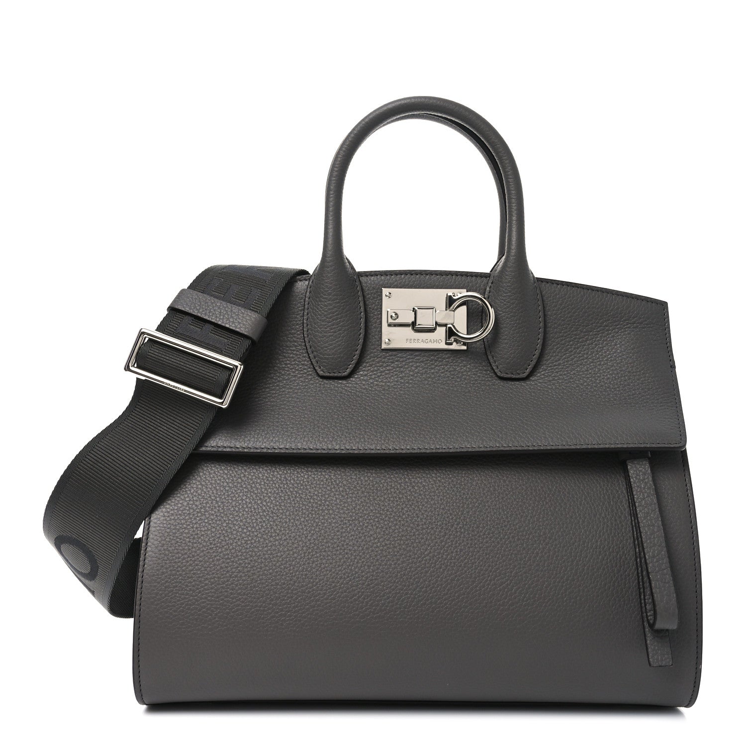 Salvatore Ferragamo Calfskin Medium Studio Soft Bag Grey 1780116