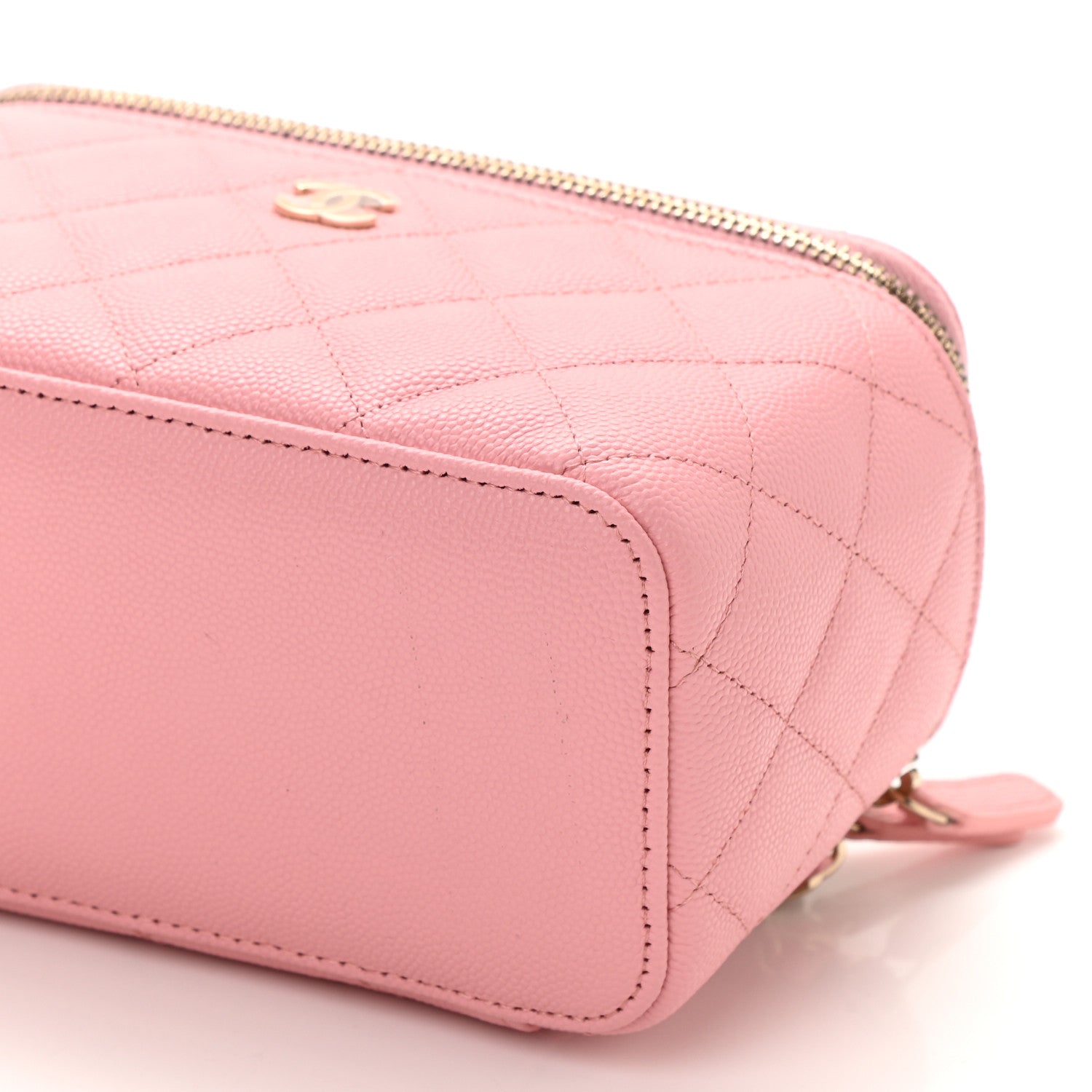 Chanel Caviar Quilted Small Vanity Case With Chain Pink 11 of 11