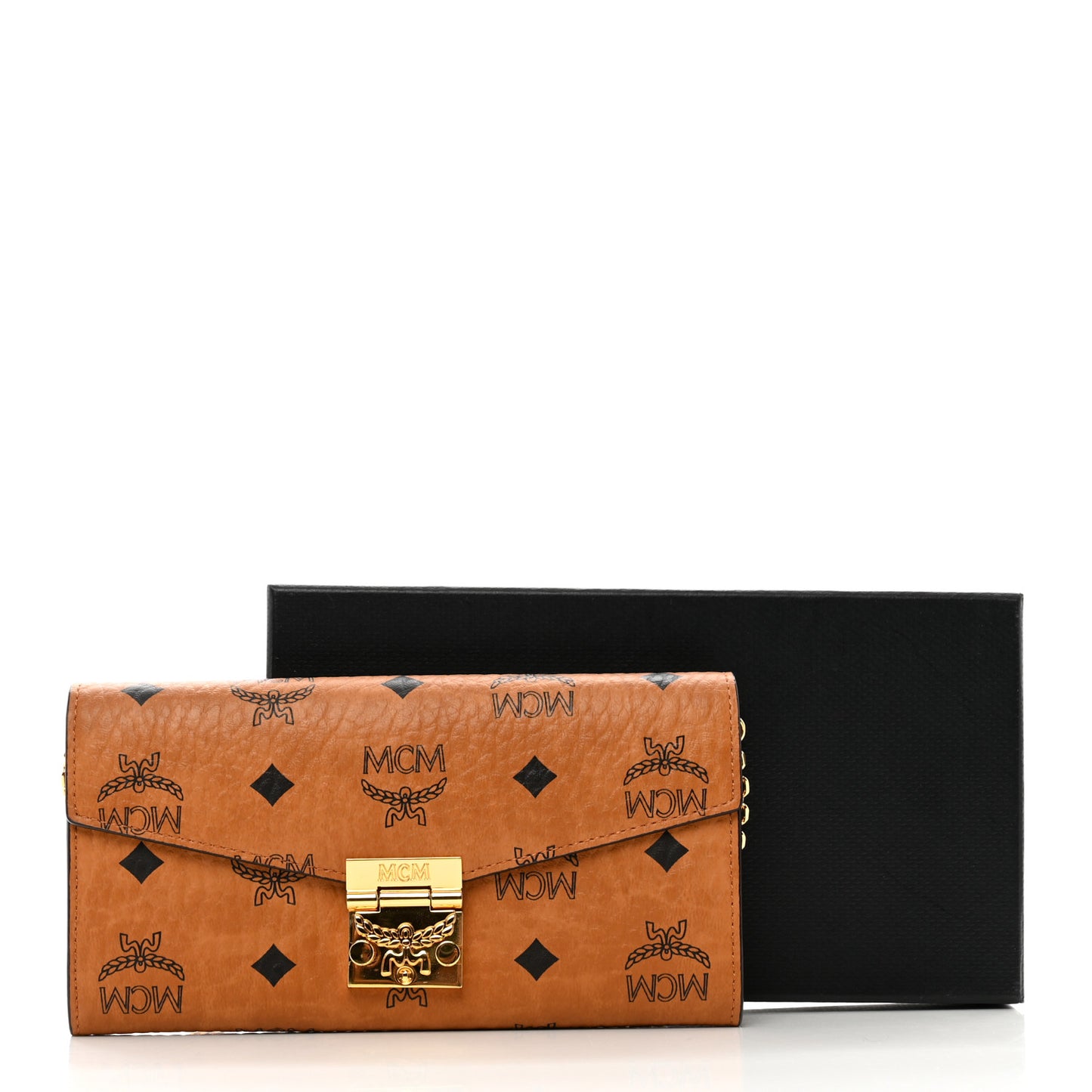 Visetos Large Patricia Wallet On Chain Cognac