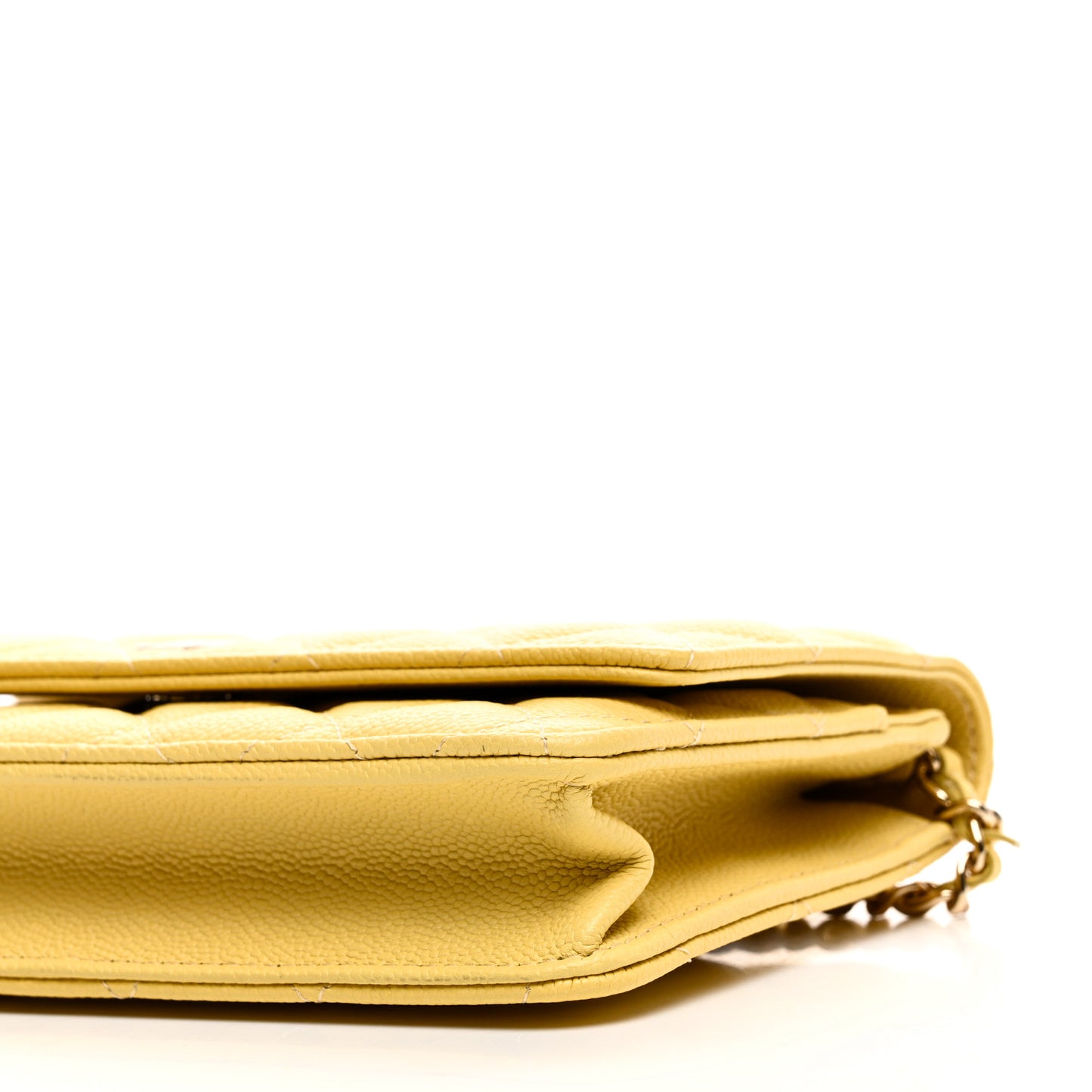 Caviar Quilted Tiny CC Wallet On Chain WOC Yellow