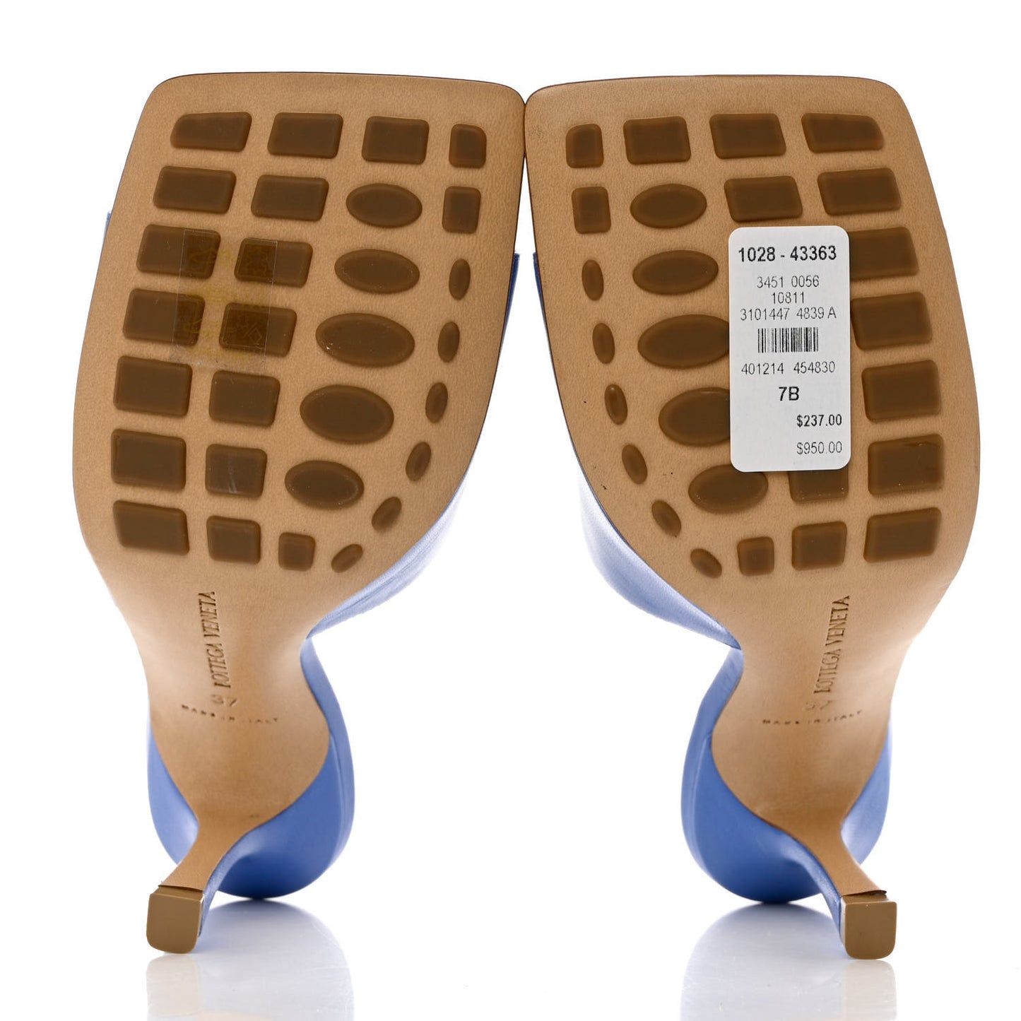 Lambskin Stretch Mule Sandals 37 Aquarium
