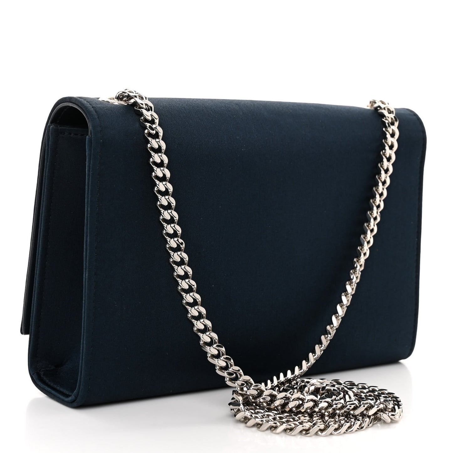 Satin Small Classic Monogram Kate Tassel Satchel Navy Blue