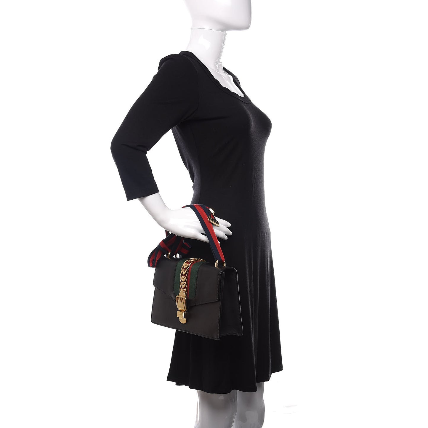 Calfskin Small Sylvie Shoulder Bag Black