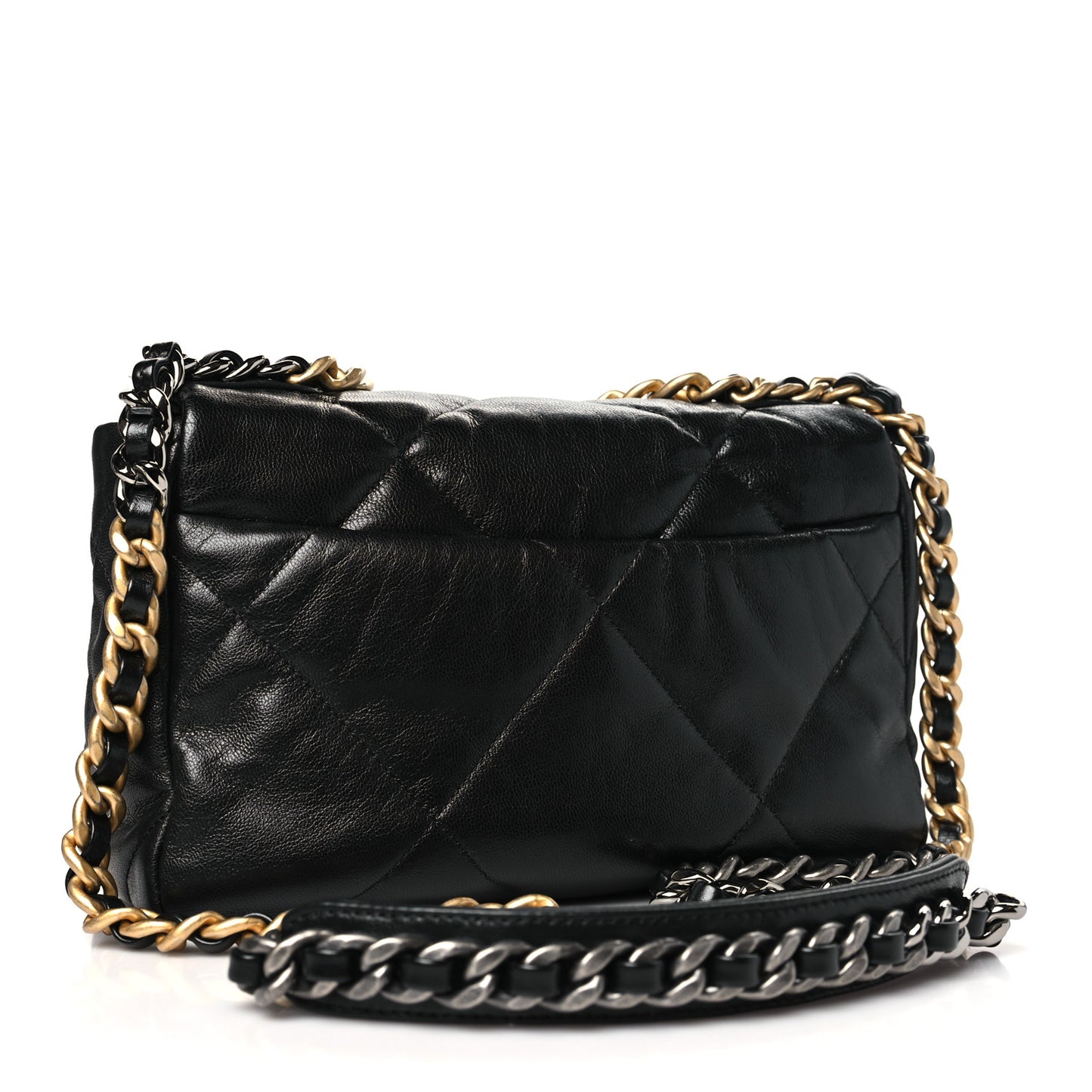 Goatskin Quilted Medium Chanel 19 Flap Black