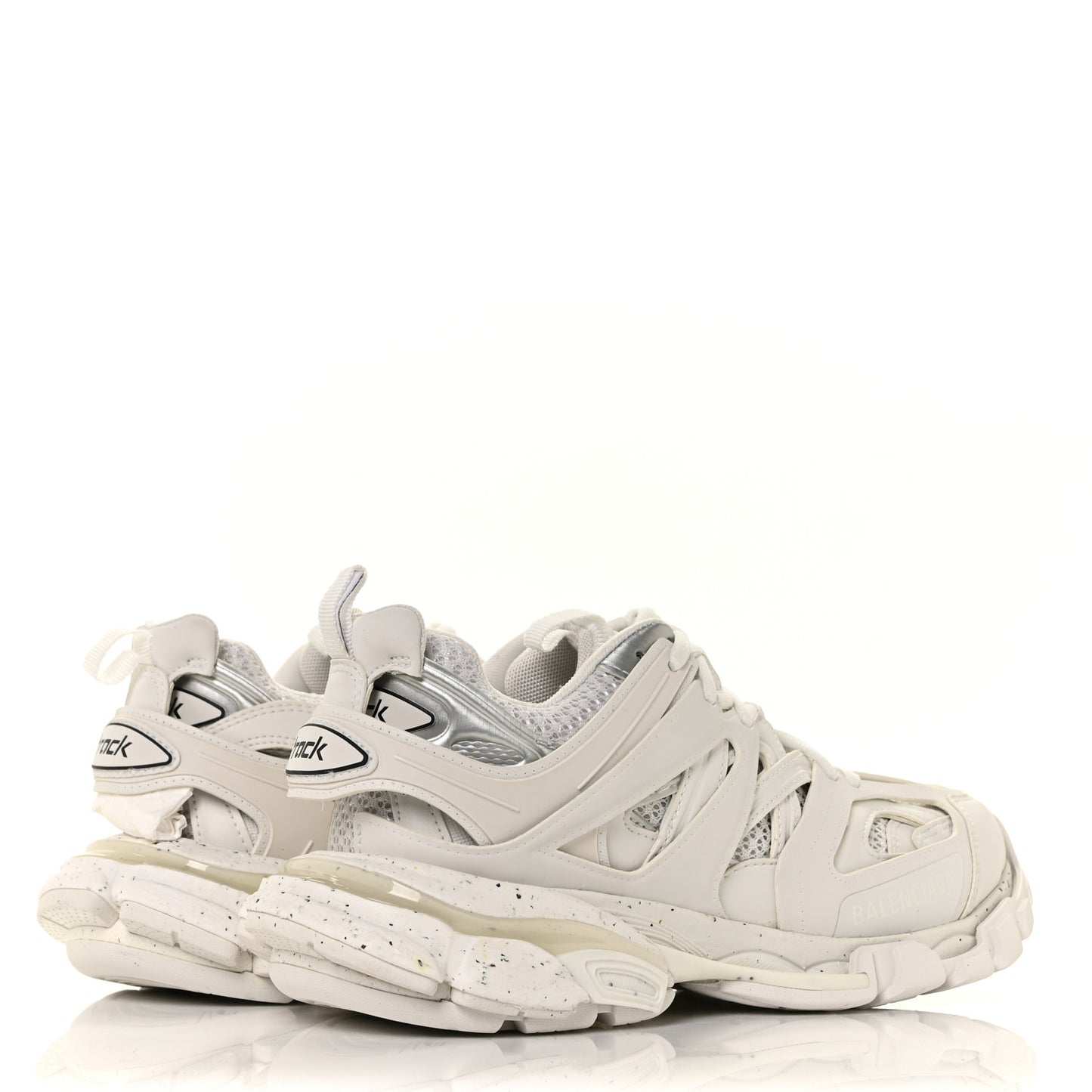 Rubber Mesh Fabric Monocolor Recycled Sole Womens Track Sneakers 37 White