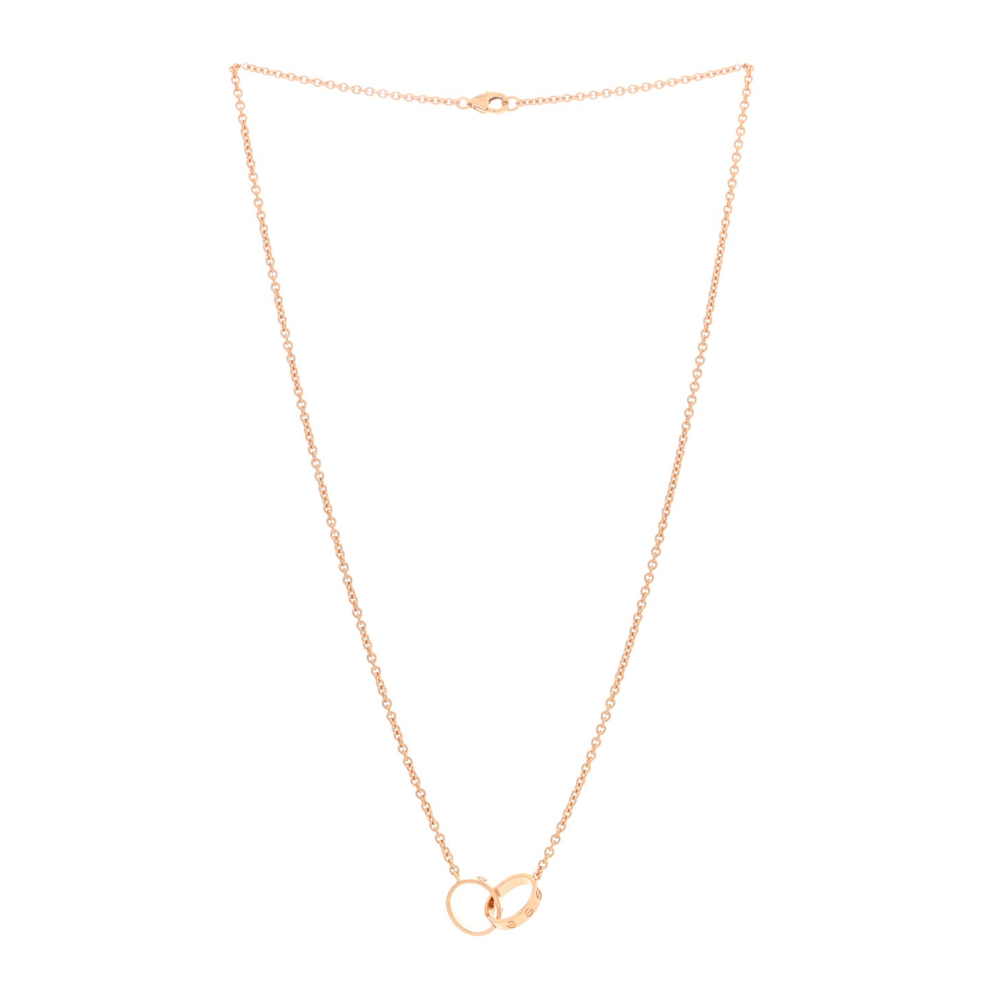 18K Pink Gold Interlocking LOVE Necklace