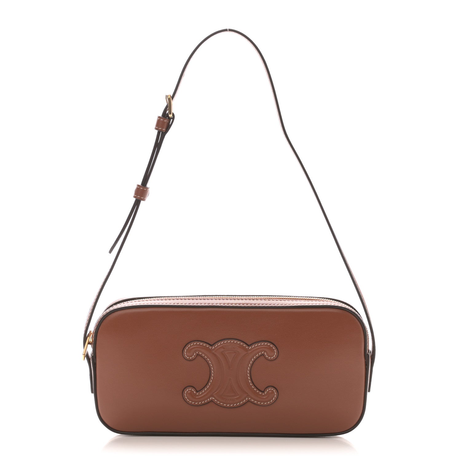 Celine Smooth Calfskin Cuir Triomphe Mini Camera Shoulder Bag Tan
