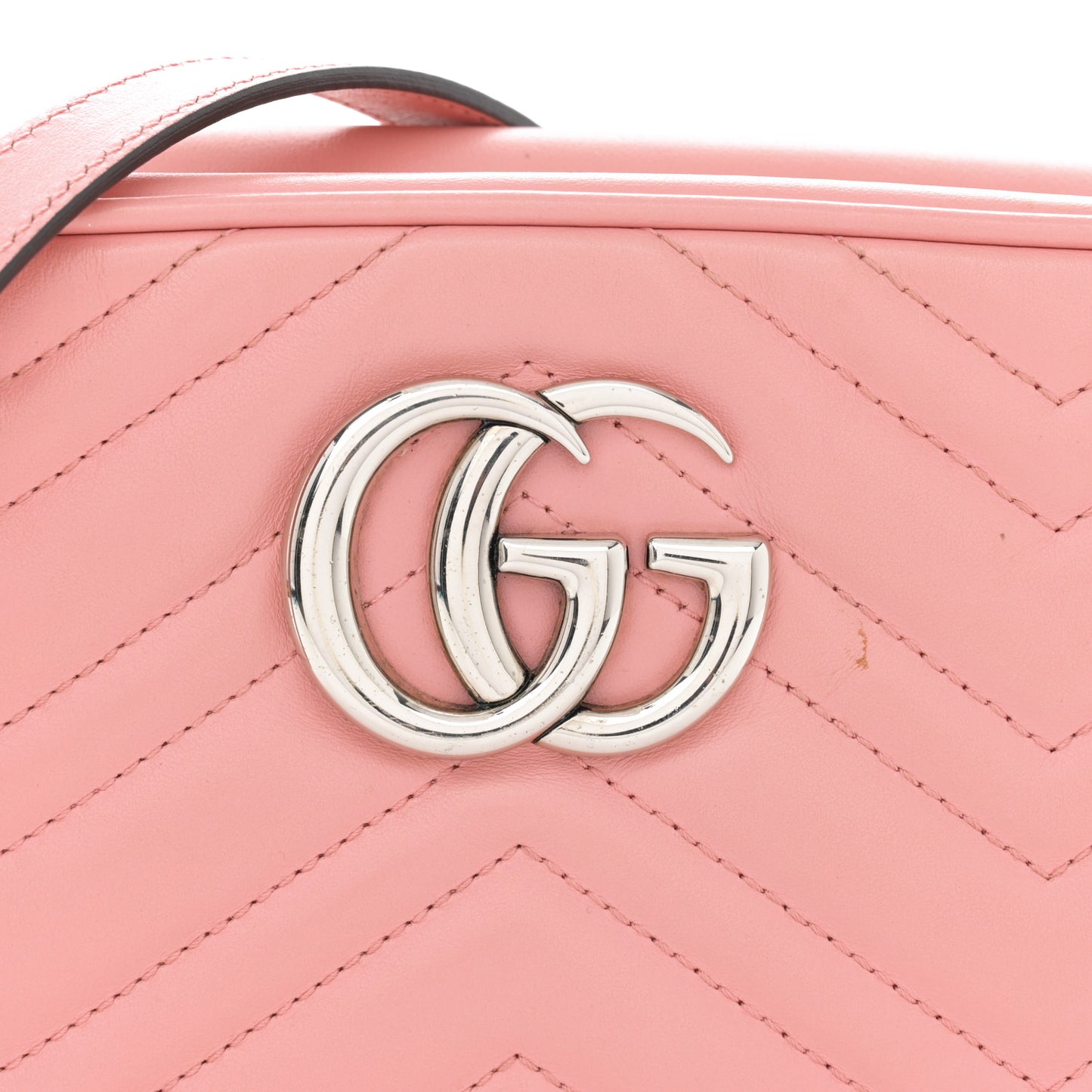 Calfskin Matelasse Small GG Marmont Chain Shoulder Bag Wild Rose