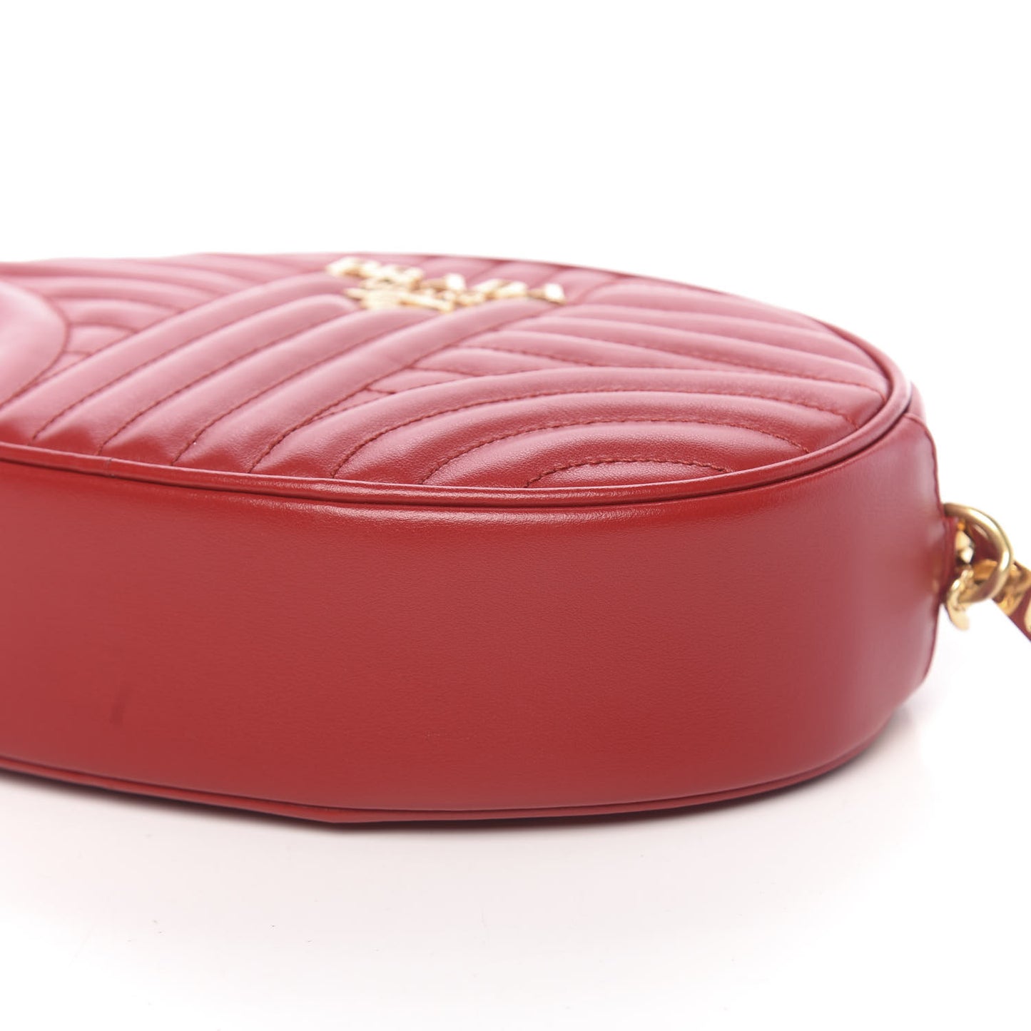 Soft Calfskin Impunture Diagramme Oval Crossbody Bag Fuoco
