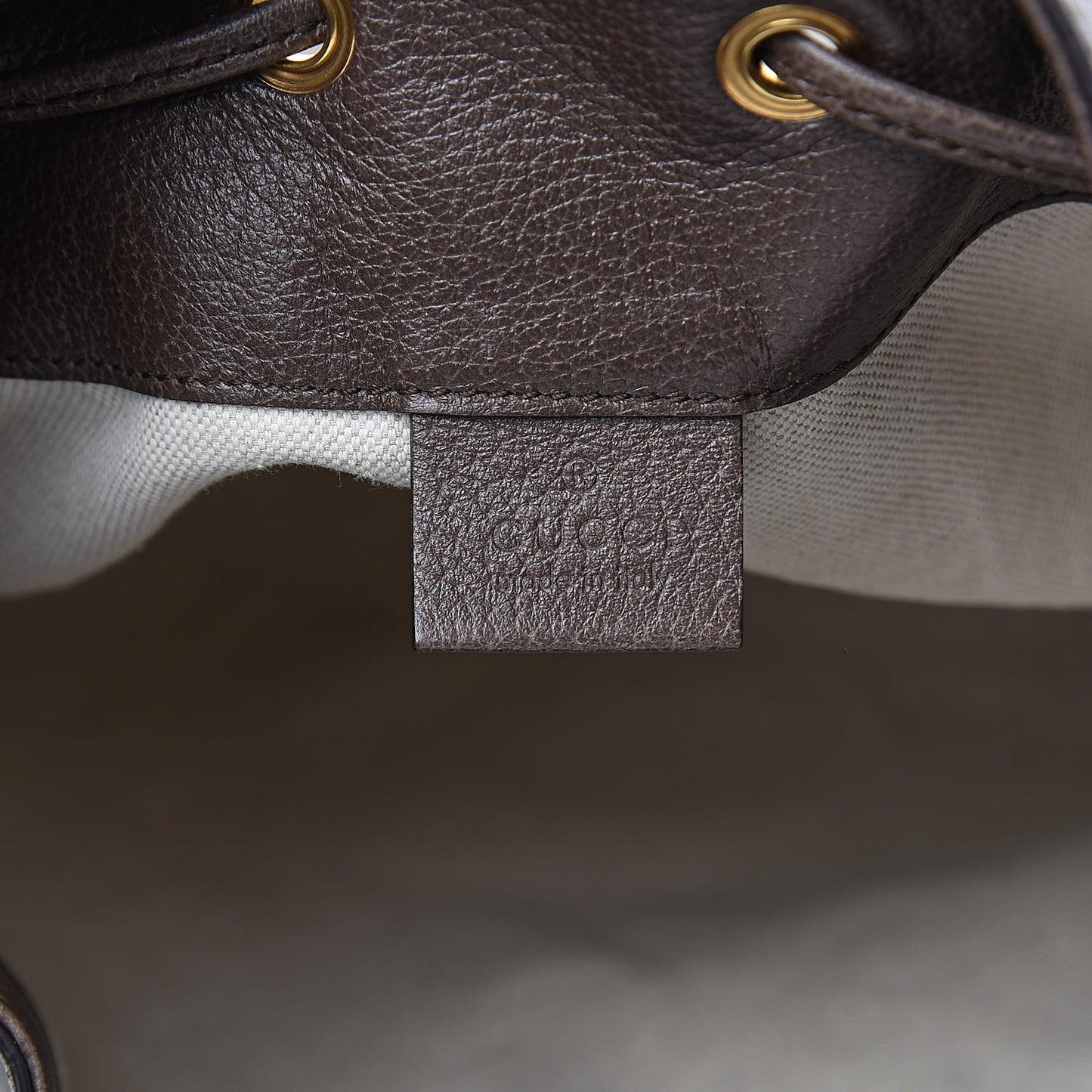 GG Supreme Monogram Web Ophidia Bucket Bag Brown