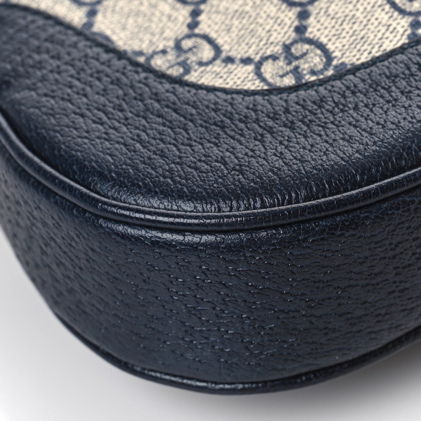 GG Supreme Monogram Textured Dollar Calfskin Web Small Jackie 1961 Hobo Beige Blue
