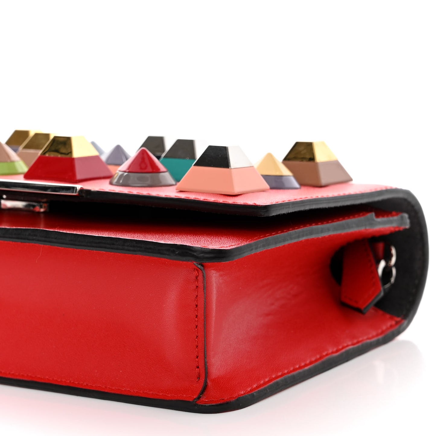 Vitello Liberty Studded Tube Wallet On Chain Fiamma Multicolor