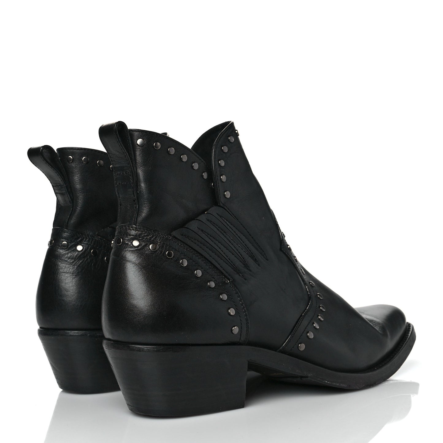 Leather Dakota 50 Stud Bootie 42 Black