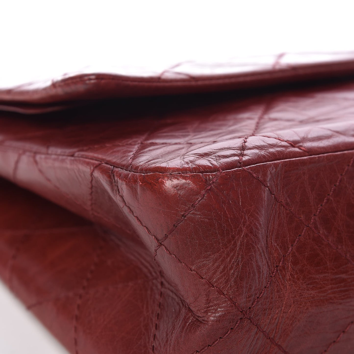 Aged Calfskin Quilted 2.55 Reissue 228 Flap Dark Red