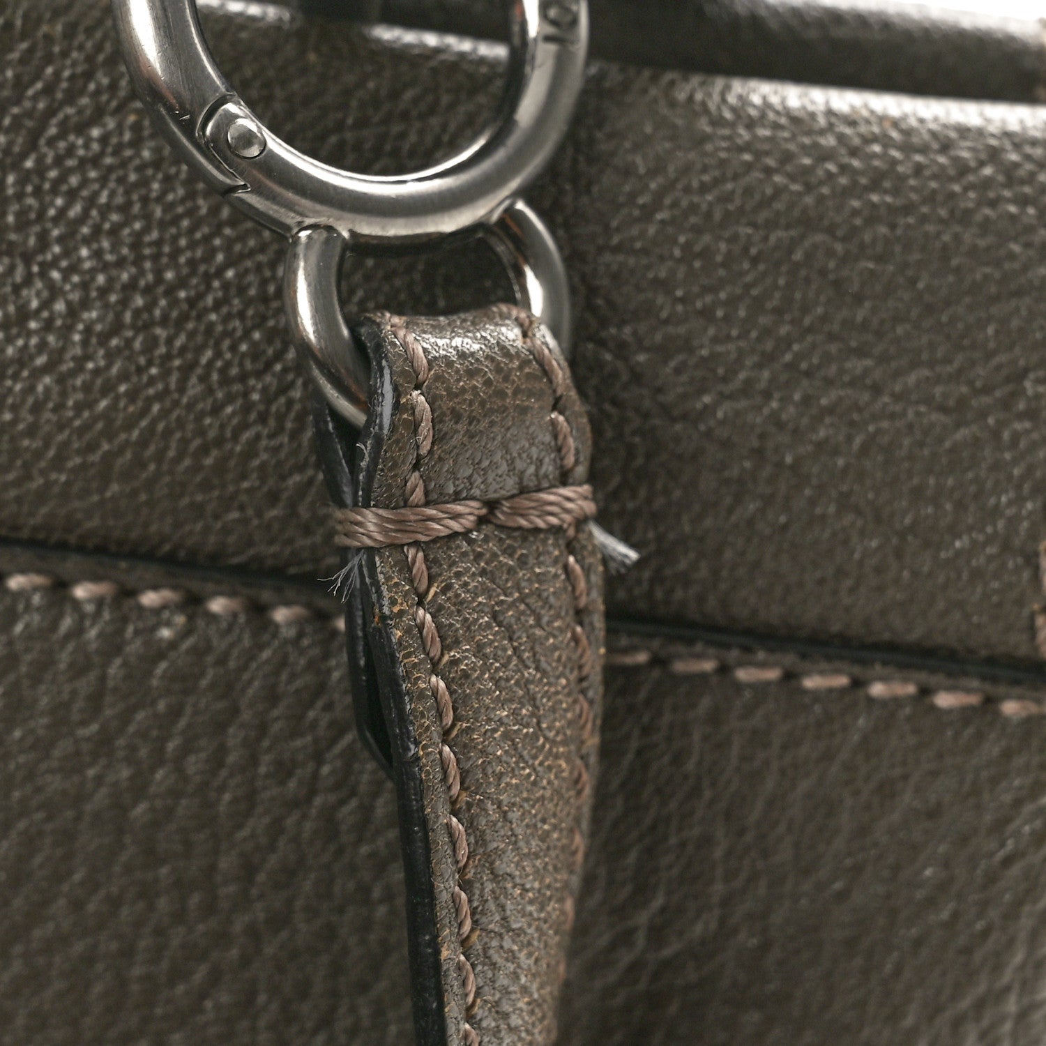 Fendi Goatskin Zucca Large Peekaboo Iconic Satchel Taupe Tobacco Moro 13 of 16