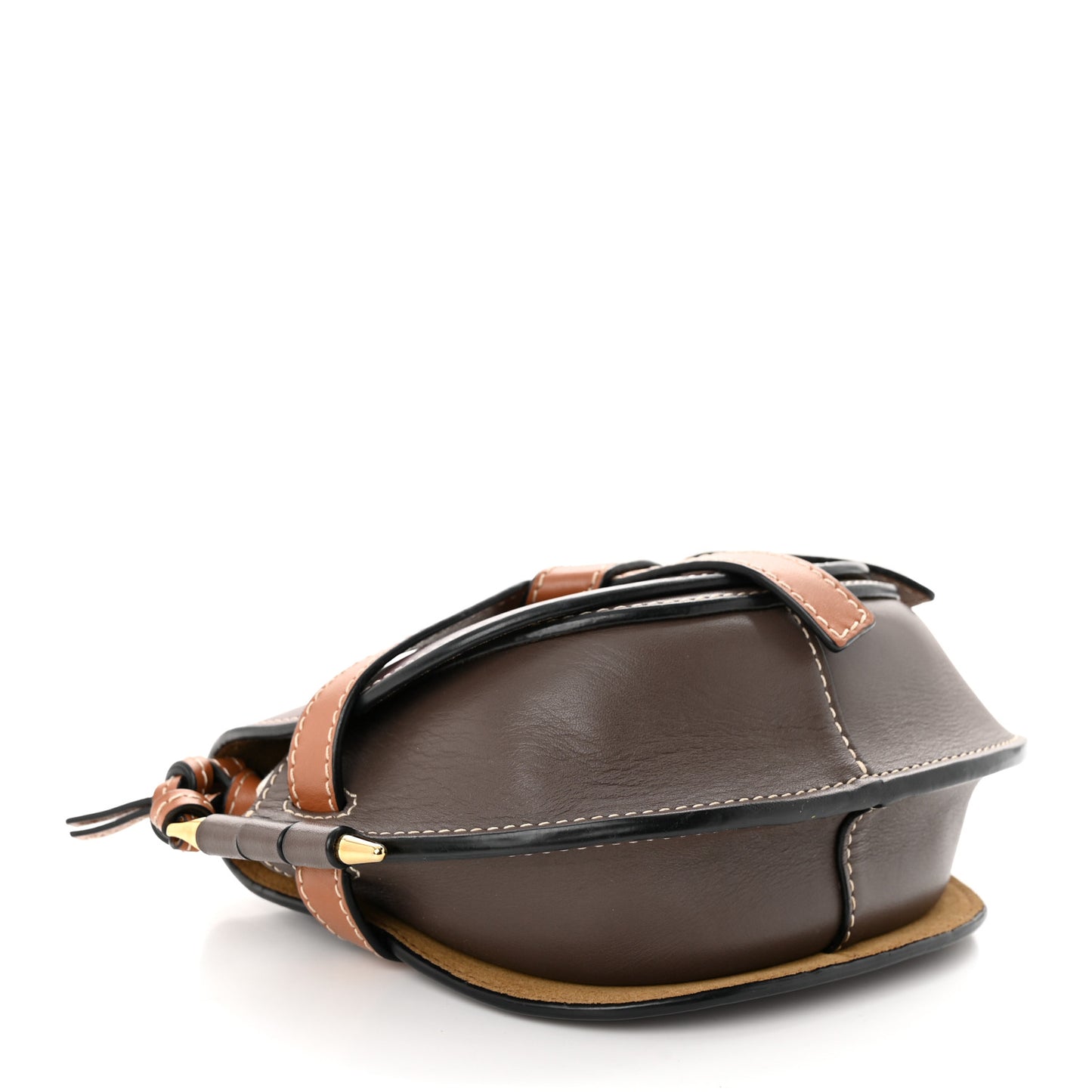 Calfskin Small Gate Crossbody Bag Oxblood Tan