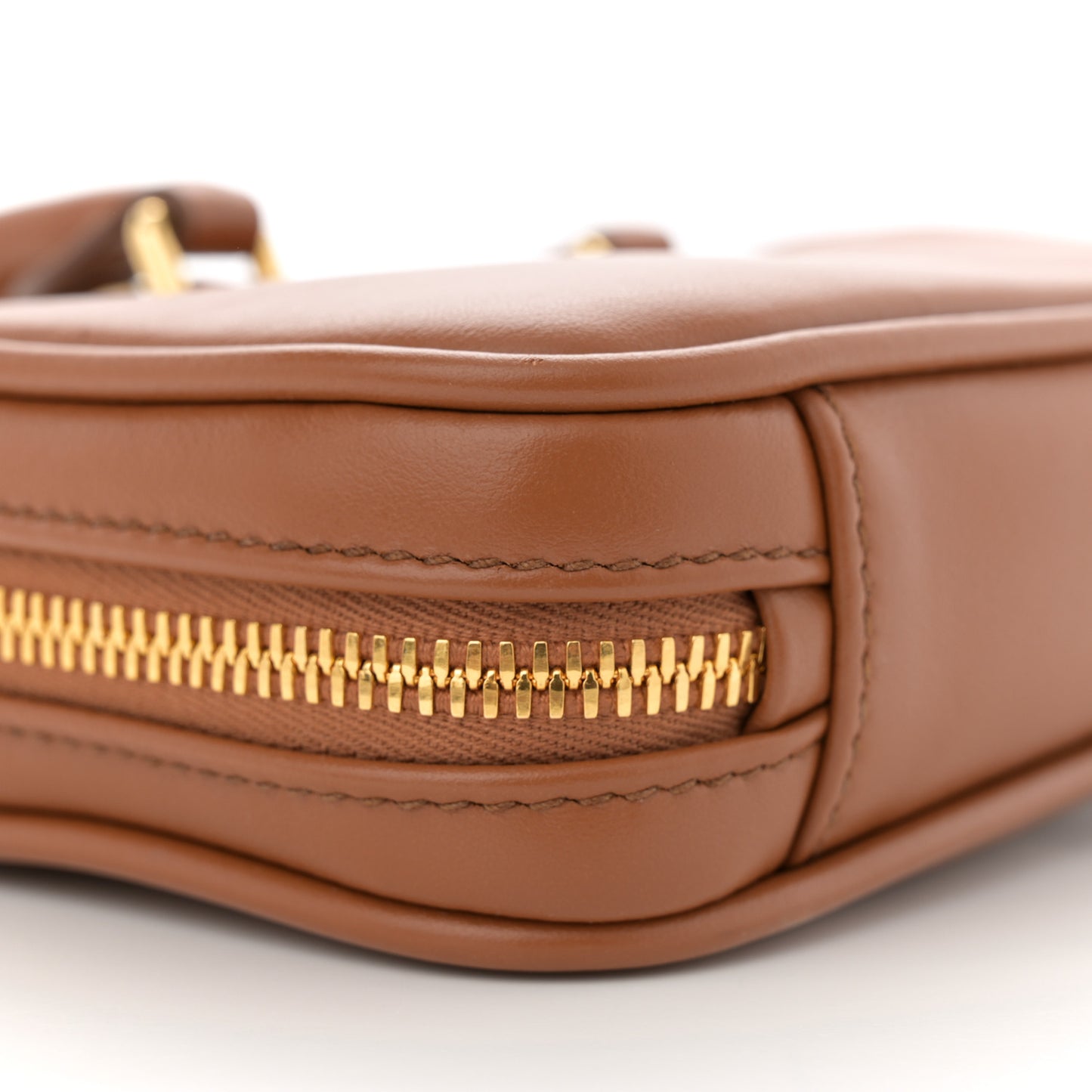 Calfskin Mini Arcadie Top Handle Bag Cognac
