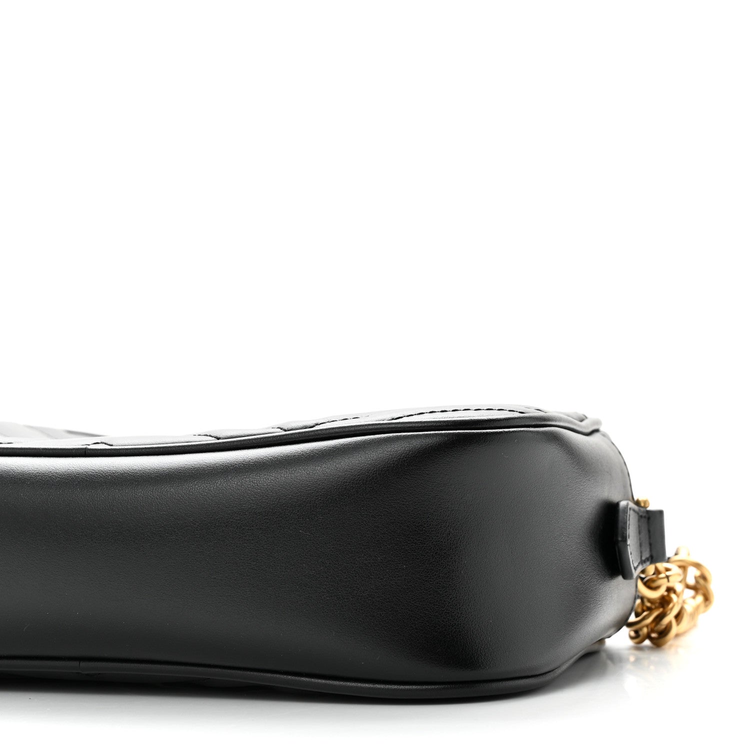 Gucci Calfskin Matelasse Small GG Marmont Chain Shoulder Bag Black 10 of 11