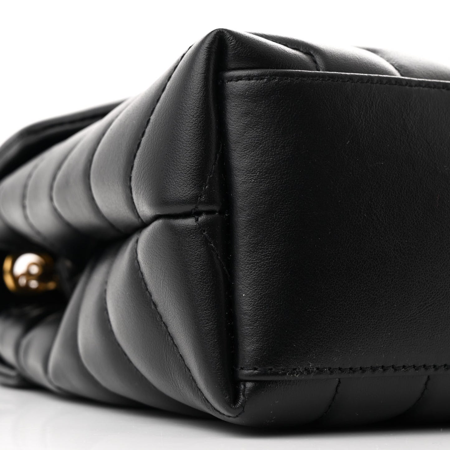 Calfskin Y Quilted Monogram Small Loulou Chain Satchel Black