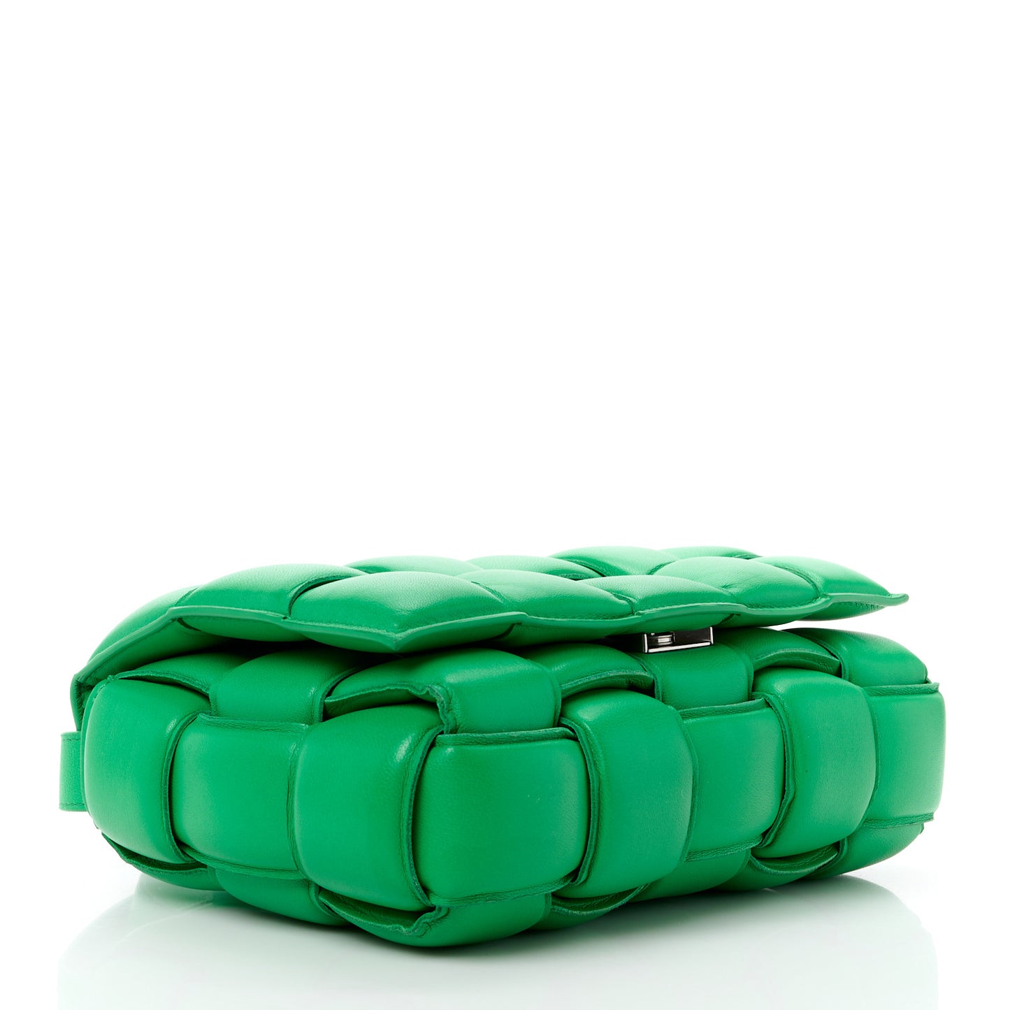 Nappa Maxi Intreccio Padded Cassette Crossbody Bag Parakeet