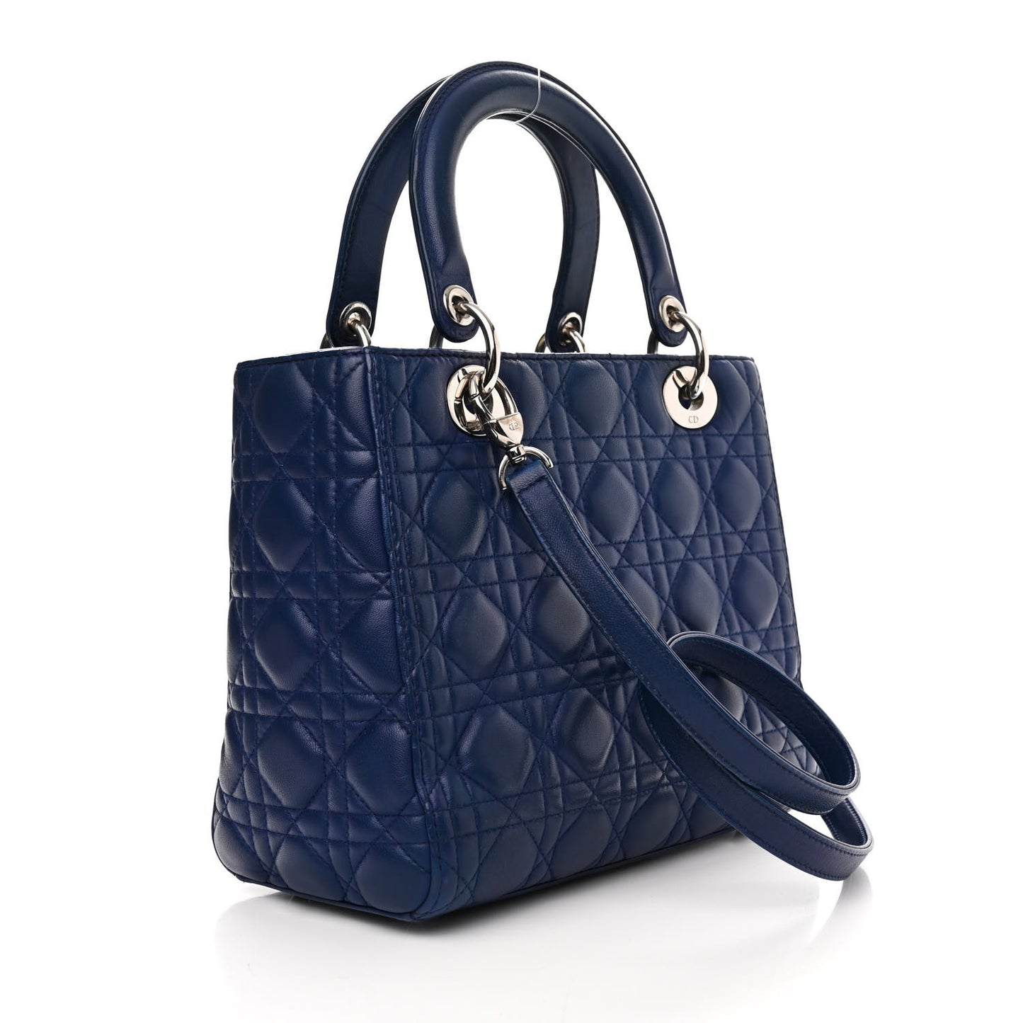 Lambskin Cannage Medium Lady Dior Blue