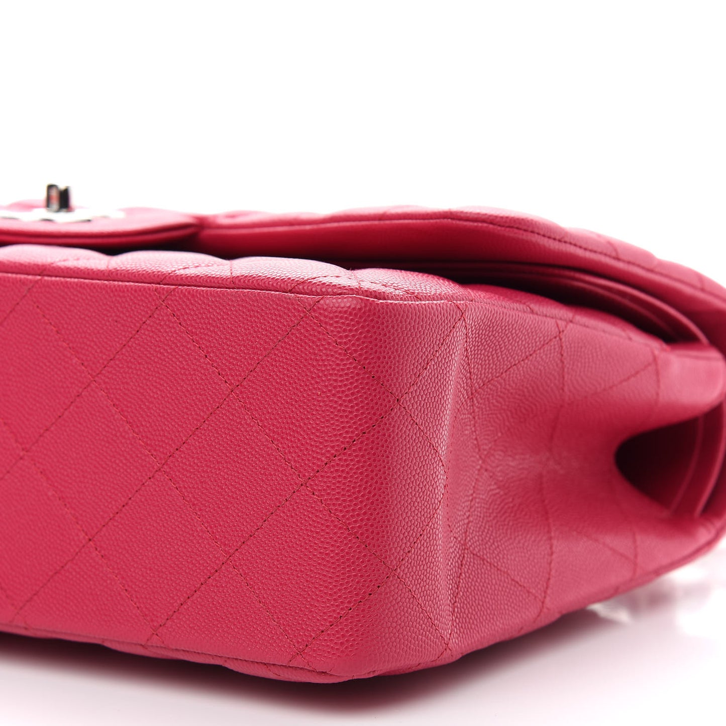 Caviar Quilted Jumbo Double Flap Dark Pink