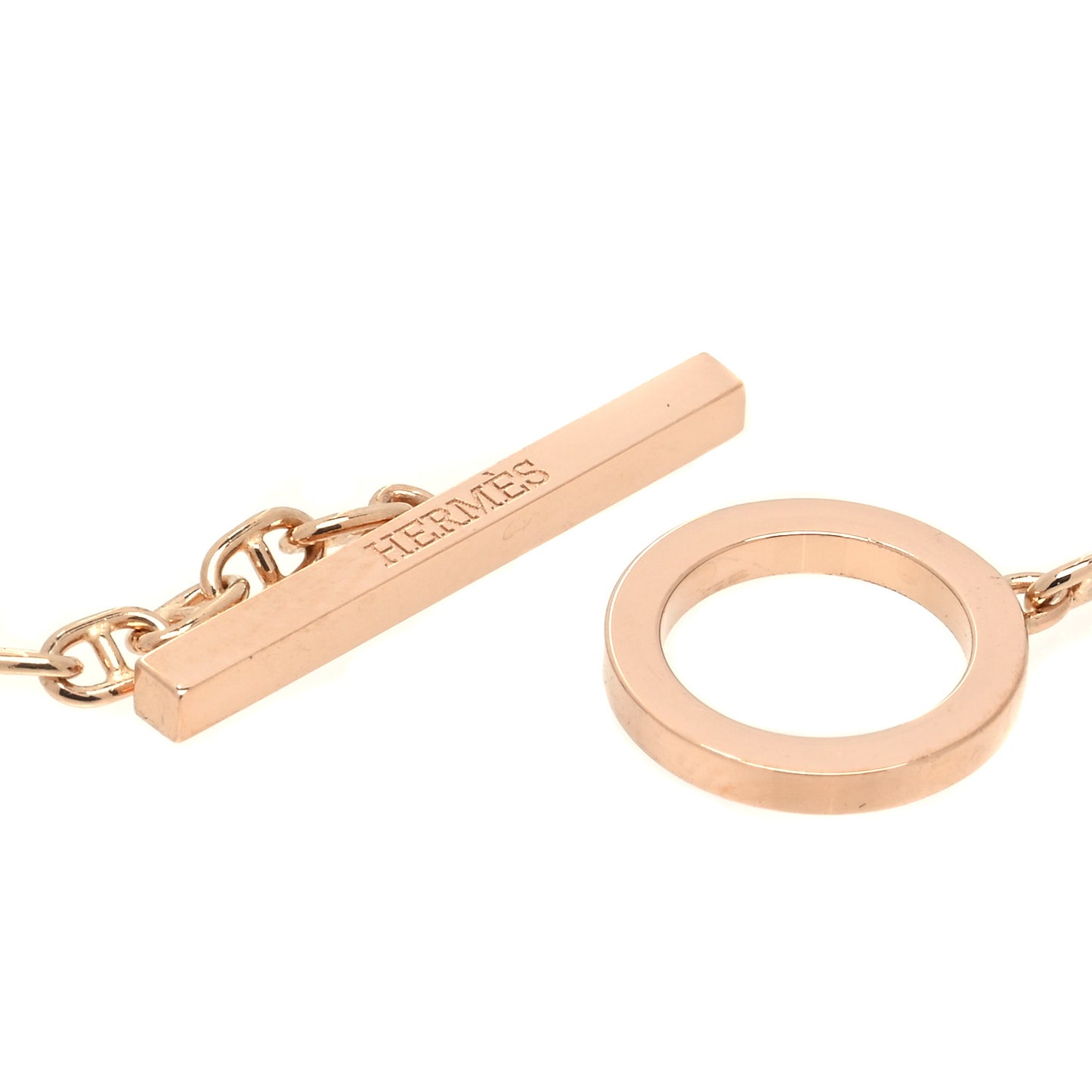 18K Rose Gold Diamond Chaine D'Ancre Contour Bracelet XS