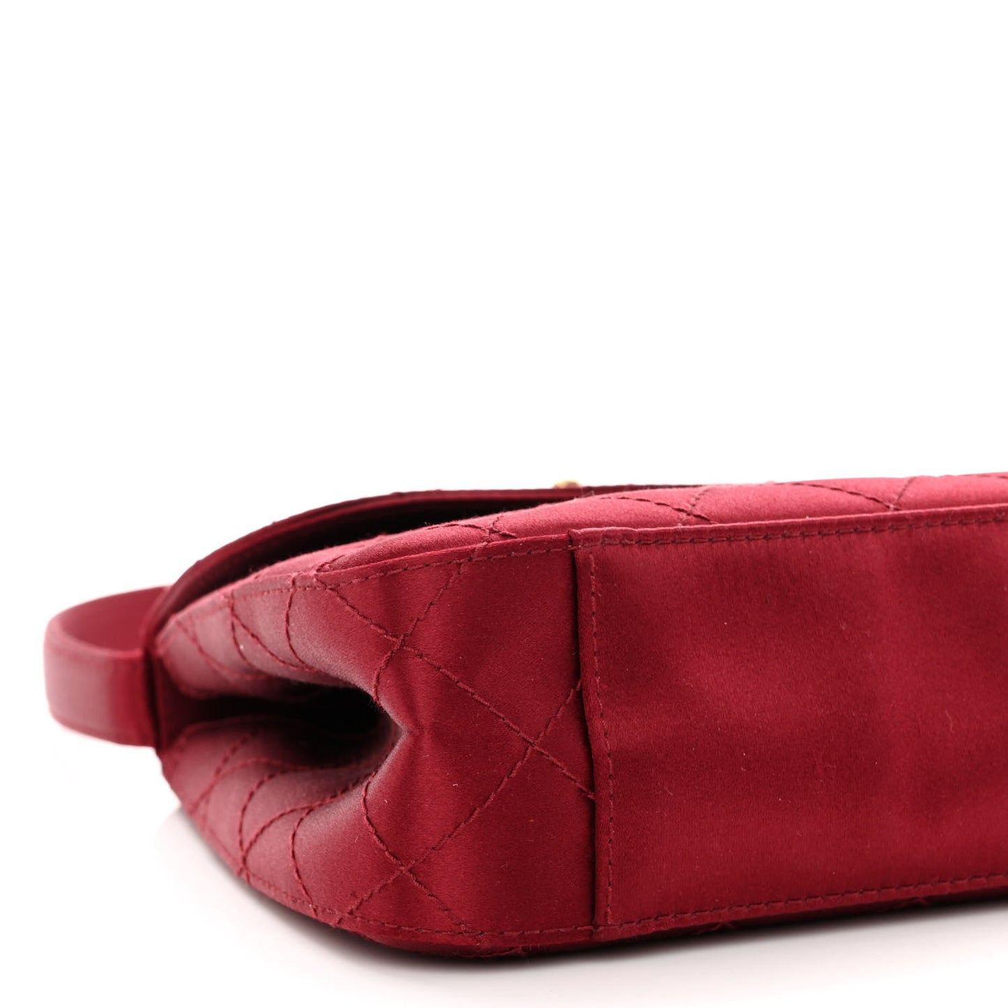 Satin Quilted Mini Kelly Flap Bag Red